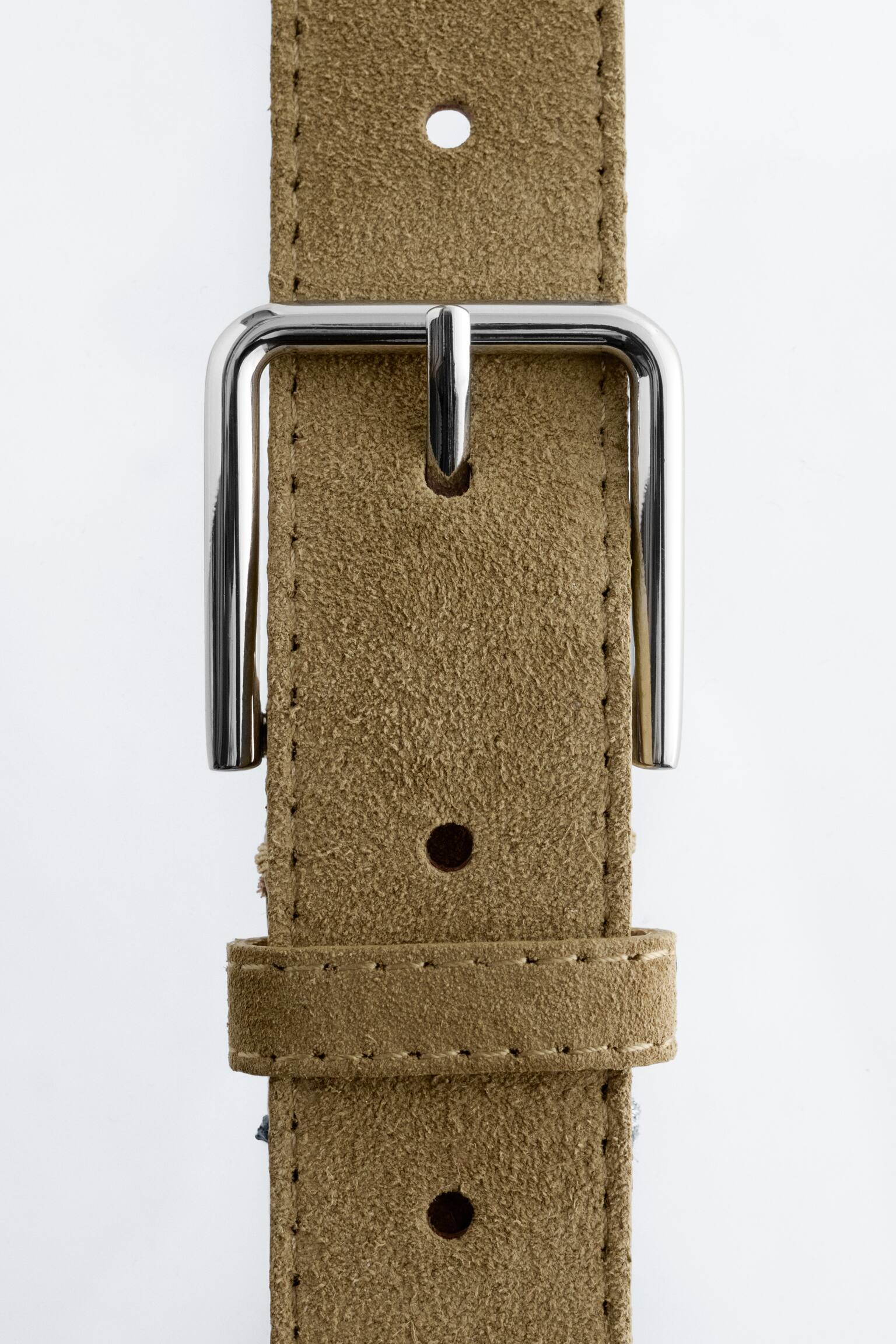 Kožený opasok - Tmavá béžová/Čierna - 3