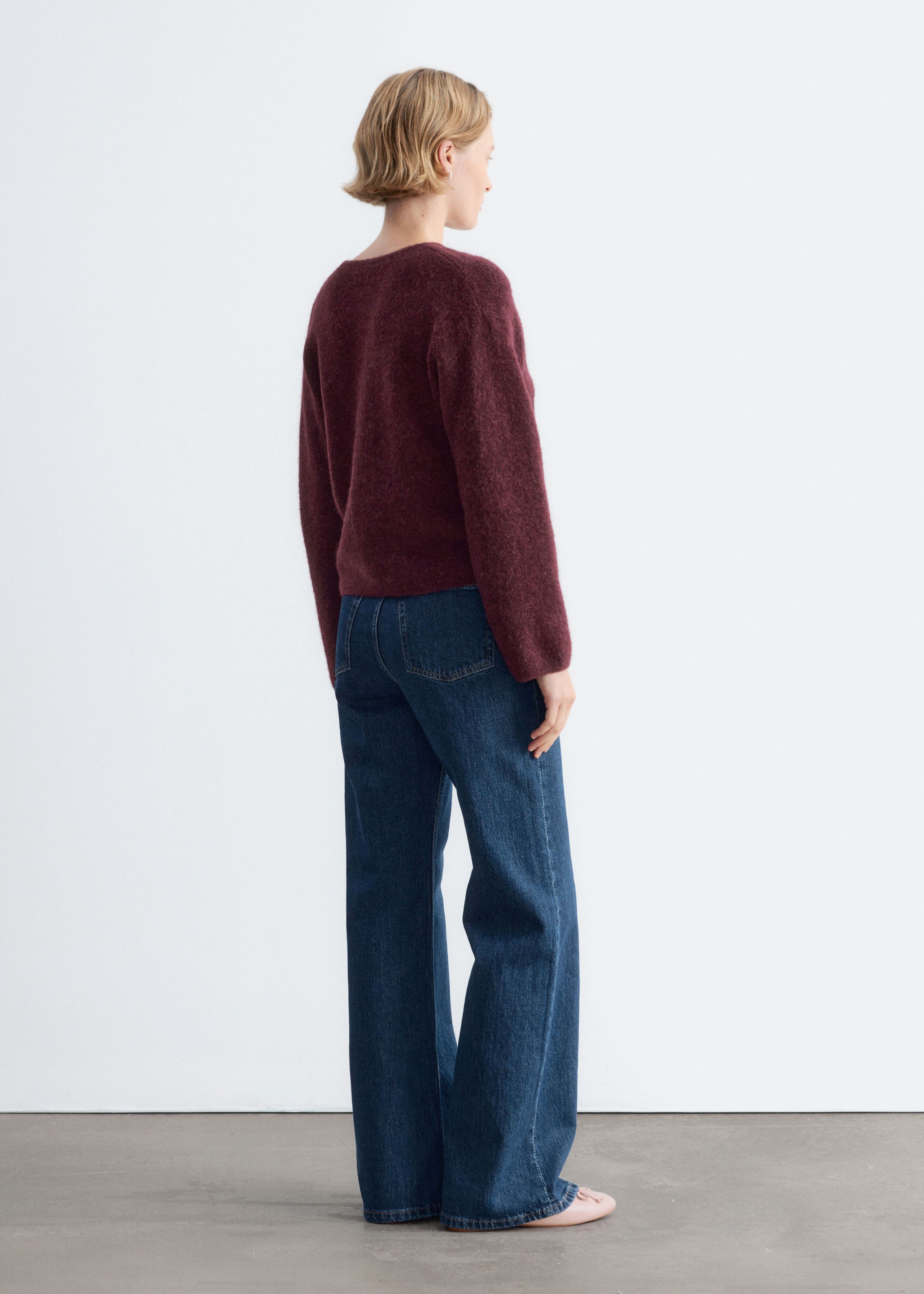 Cardigan en maille d’alpaga mélangé - Bordeaux - Lookbook