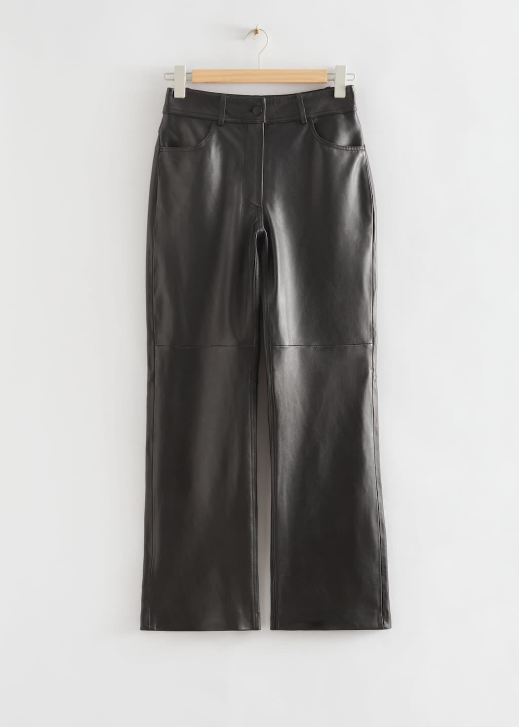 StraightLegLeatherTrousers - Black - Natura morta
