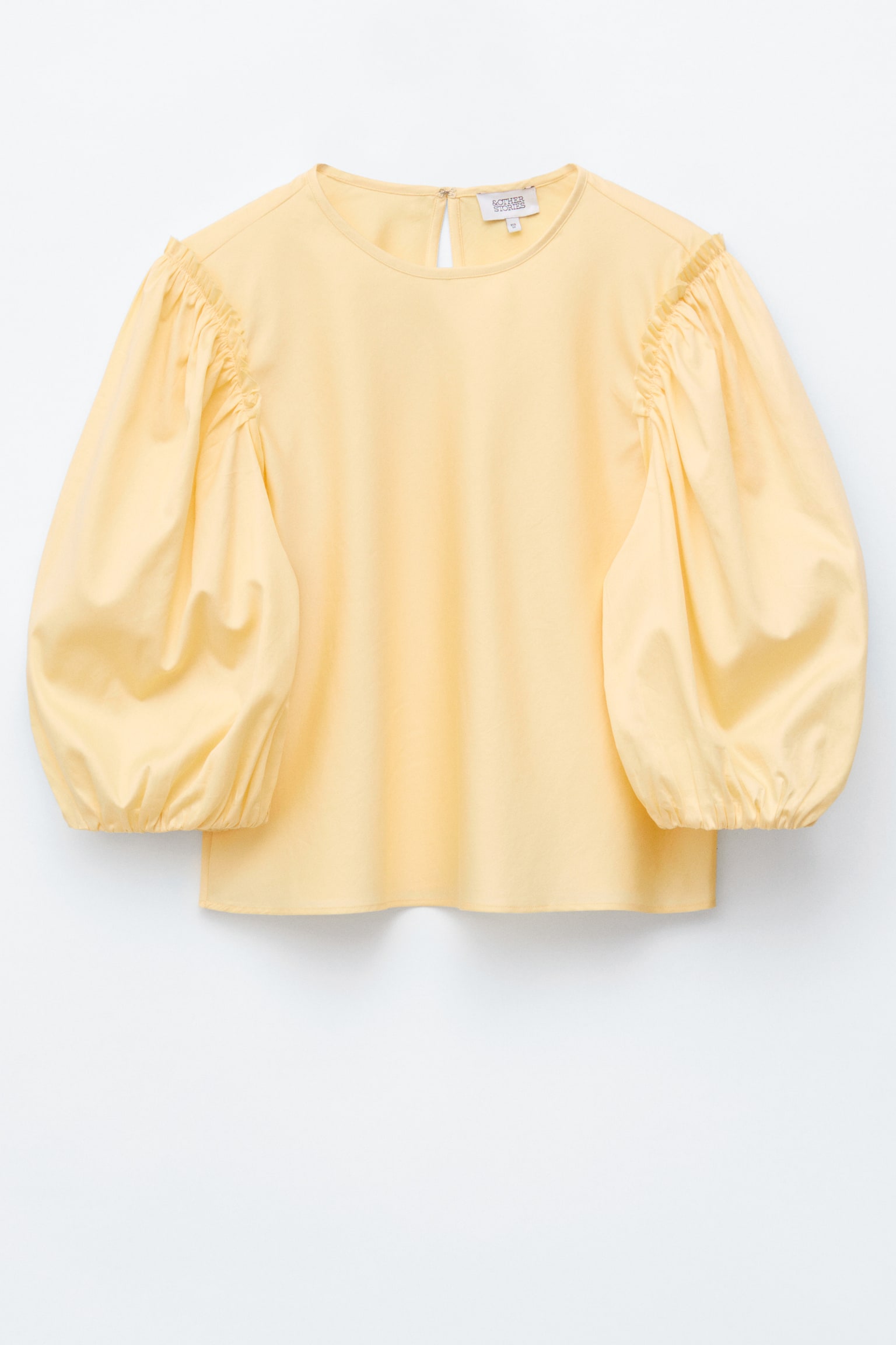 Blusa jacquard con maniche a palloncino - Giallo/Beige/Tartan - 1