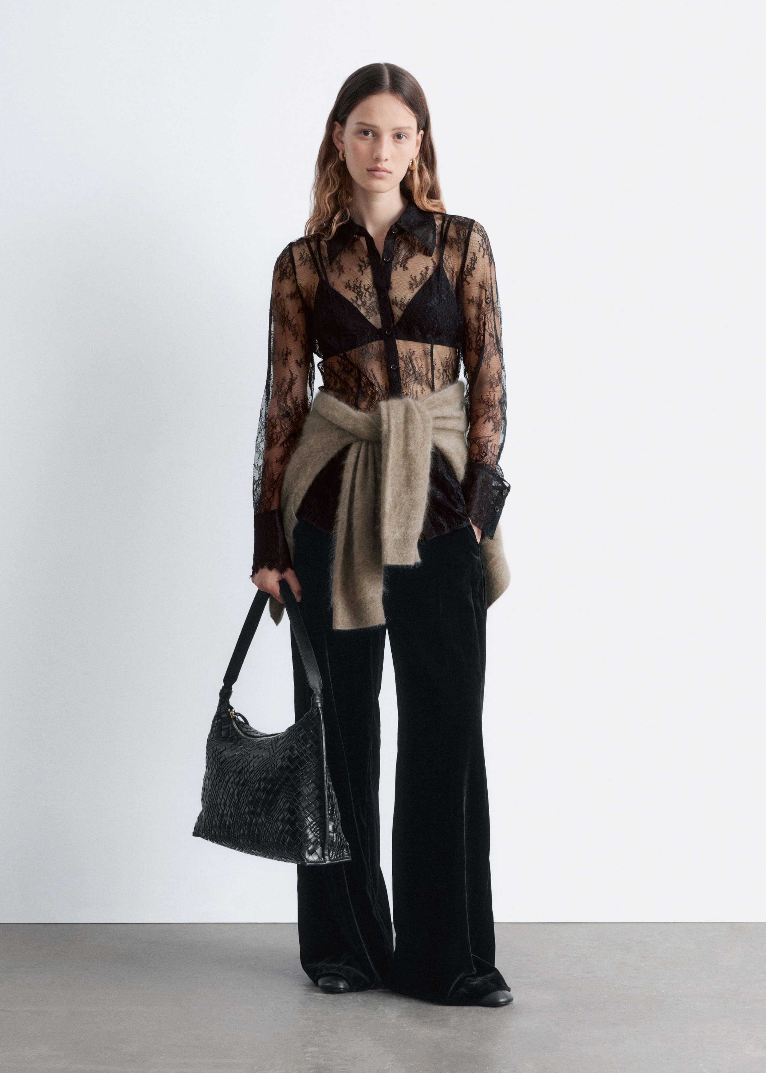 Image of Tapered Lace Shirt