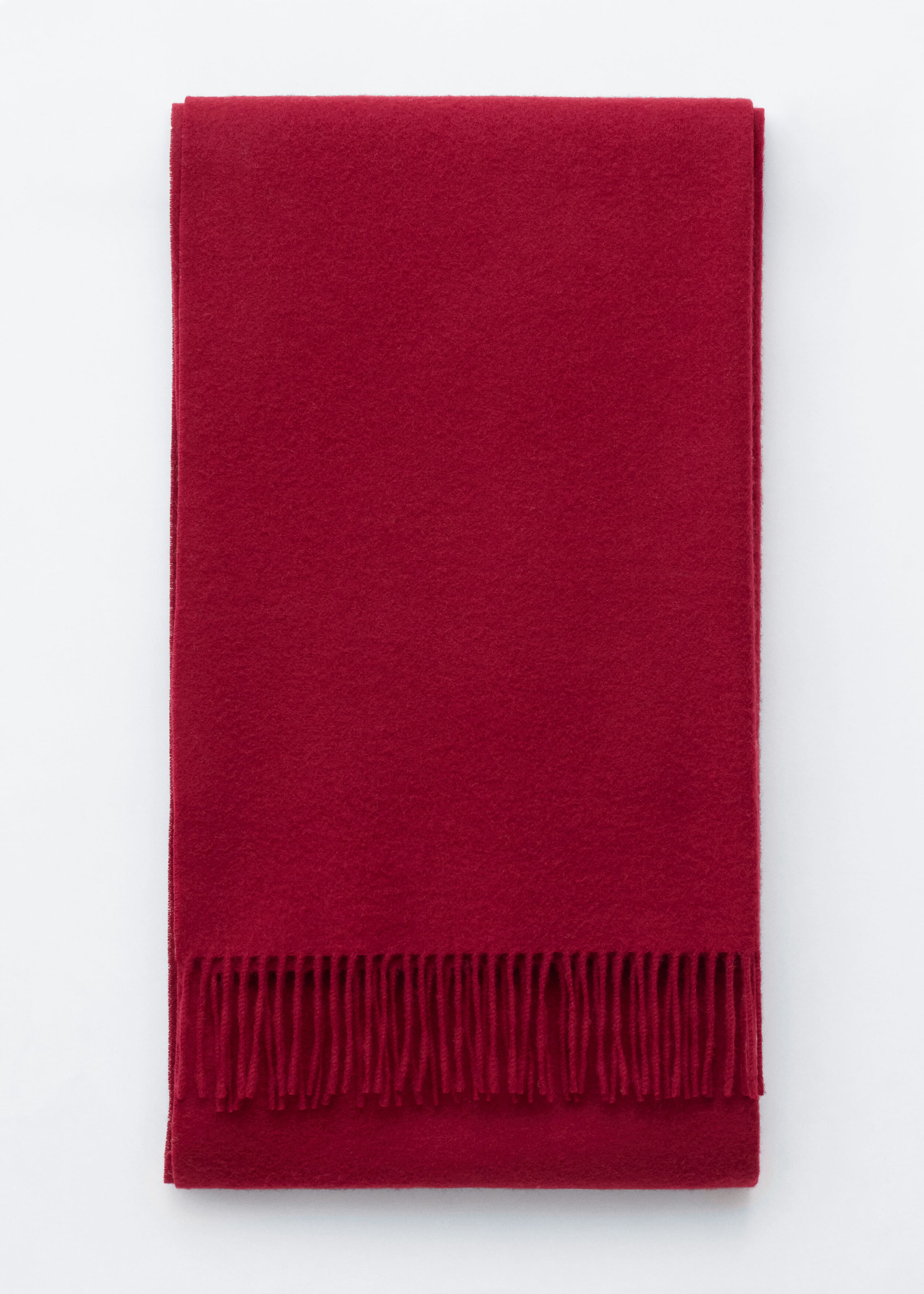 Fringed Wool Blanket Scarf - Cream - Still Life