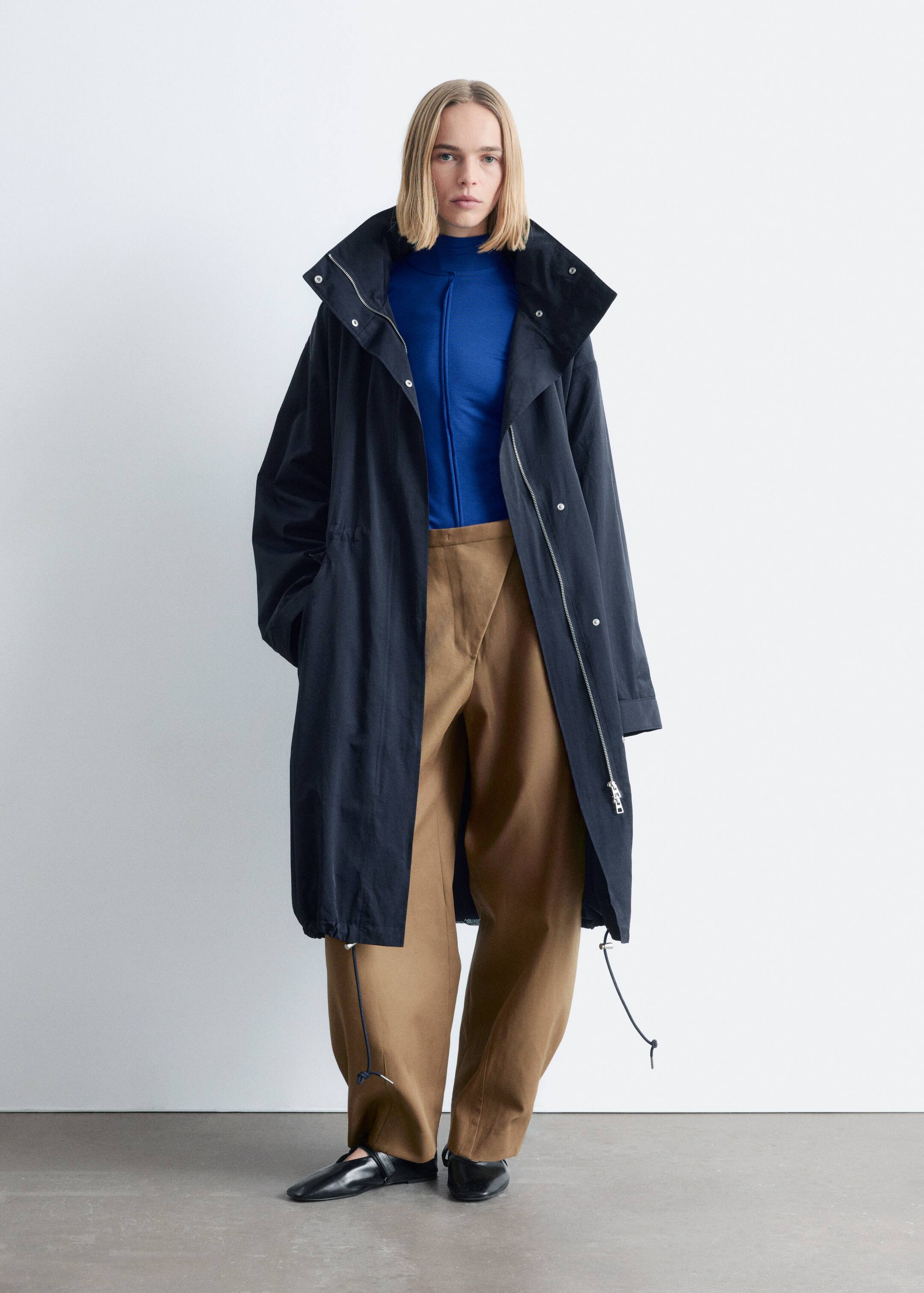 Grotere afbeelding bekijken: Parka met trekkoord - Donkerblauw - DAMES | H&M BE 1