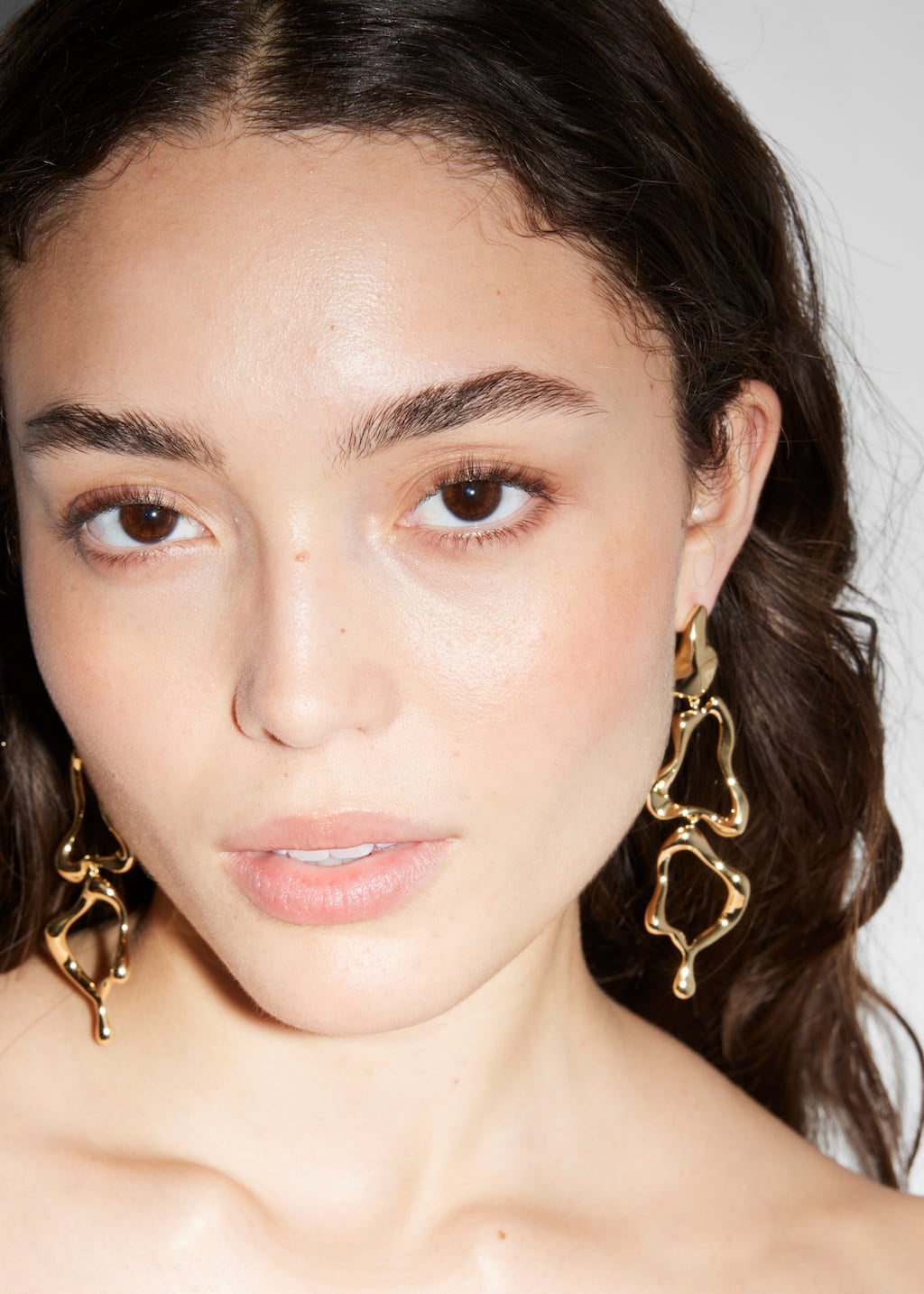 Image of Long Wavy-Ring Earrings