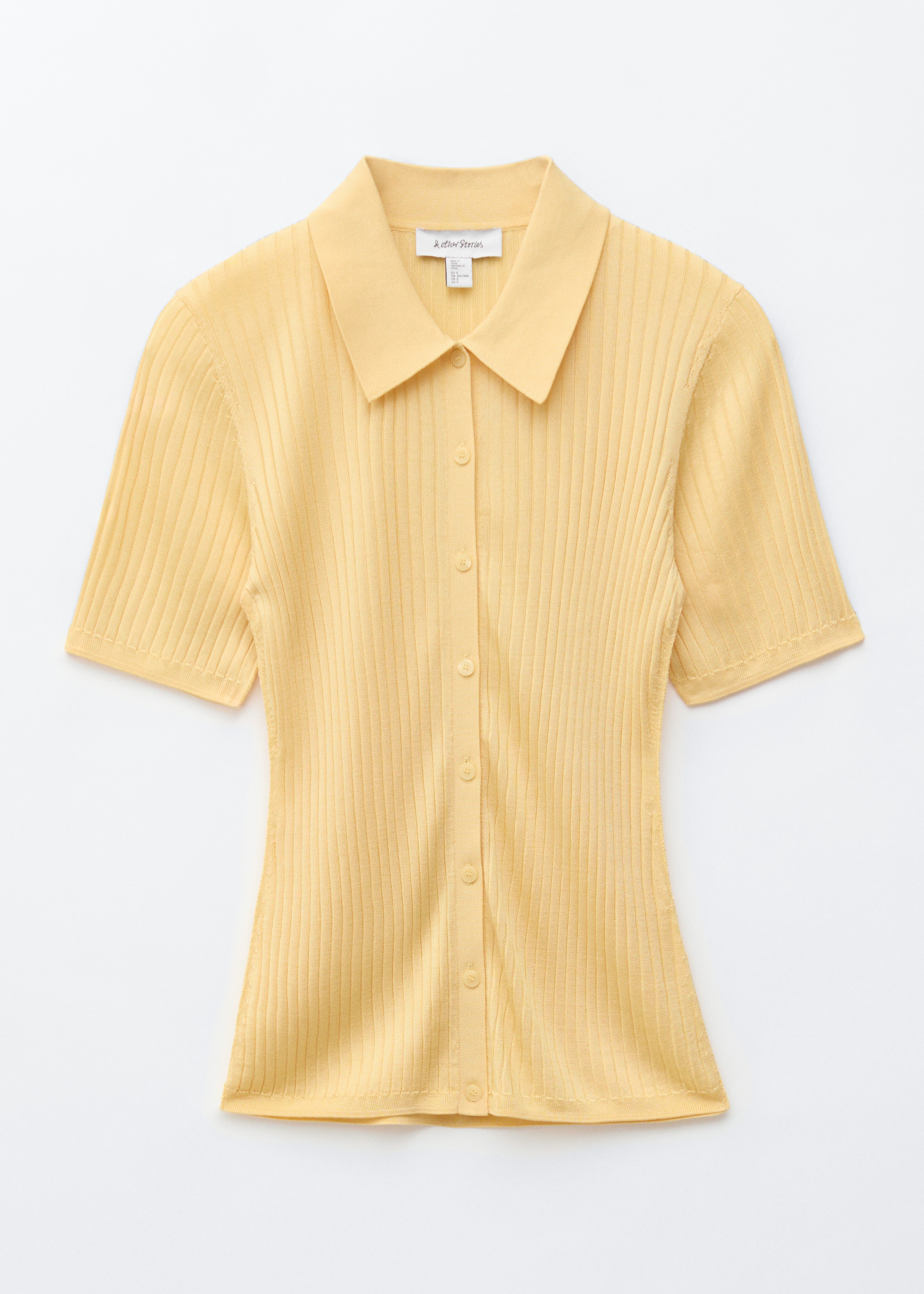 Rippstrickoberteil - Gelb/Grün/Dunkelbraun