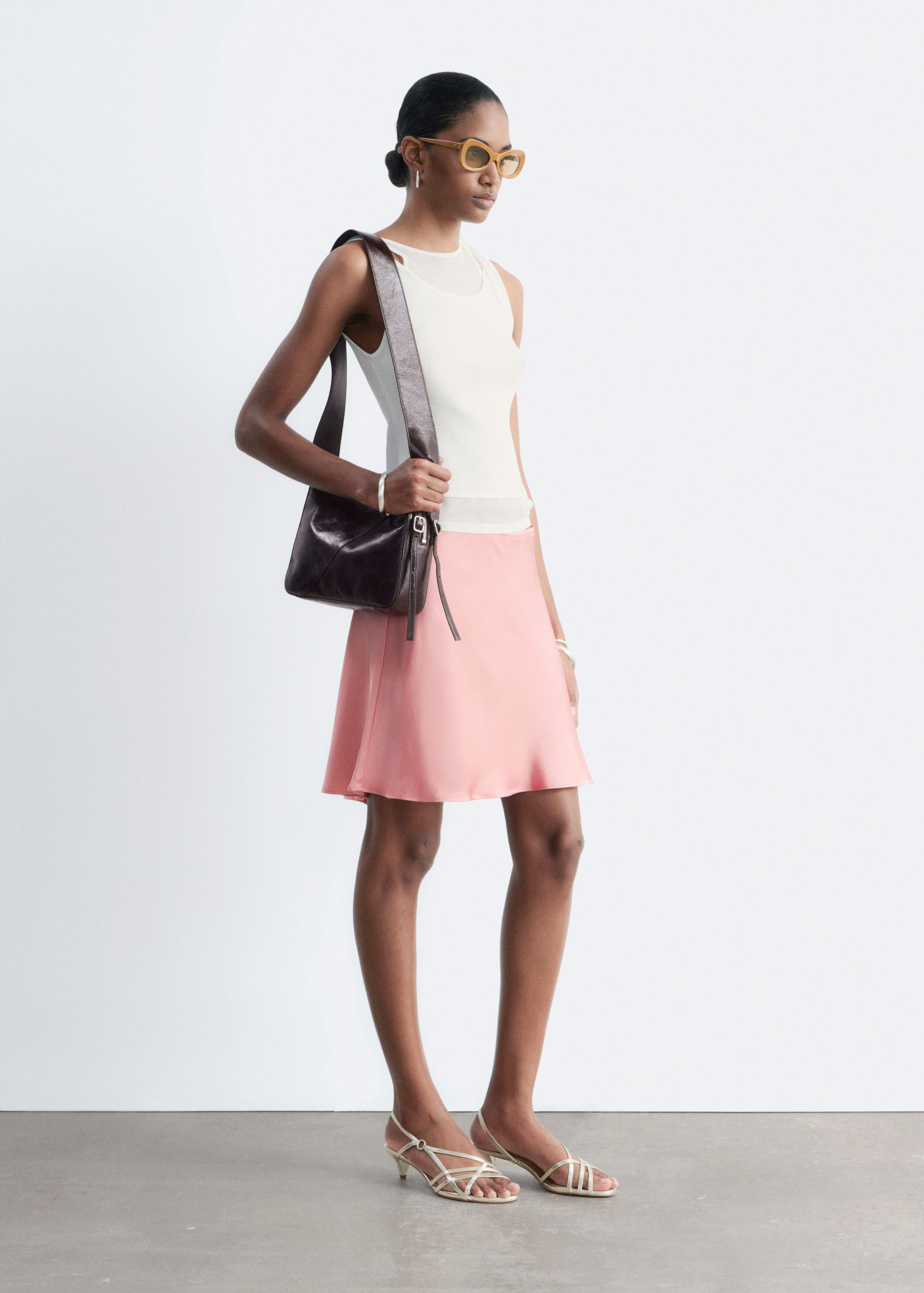 Camiseta de tirantes de doble capa - Blanco - Lookbook