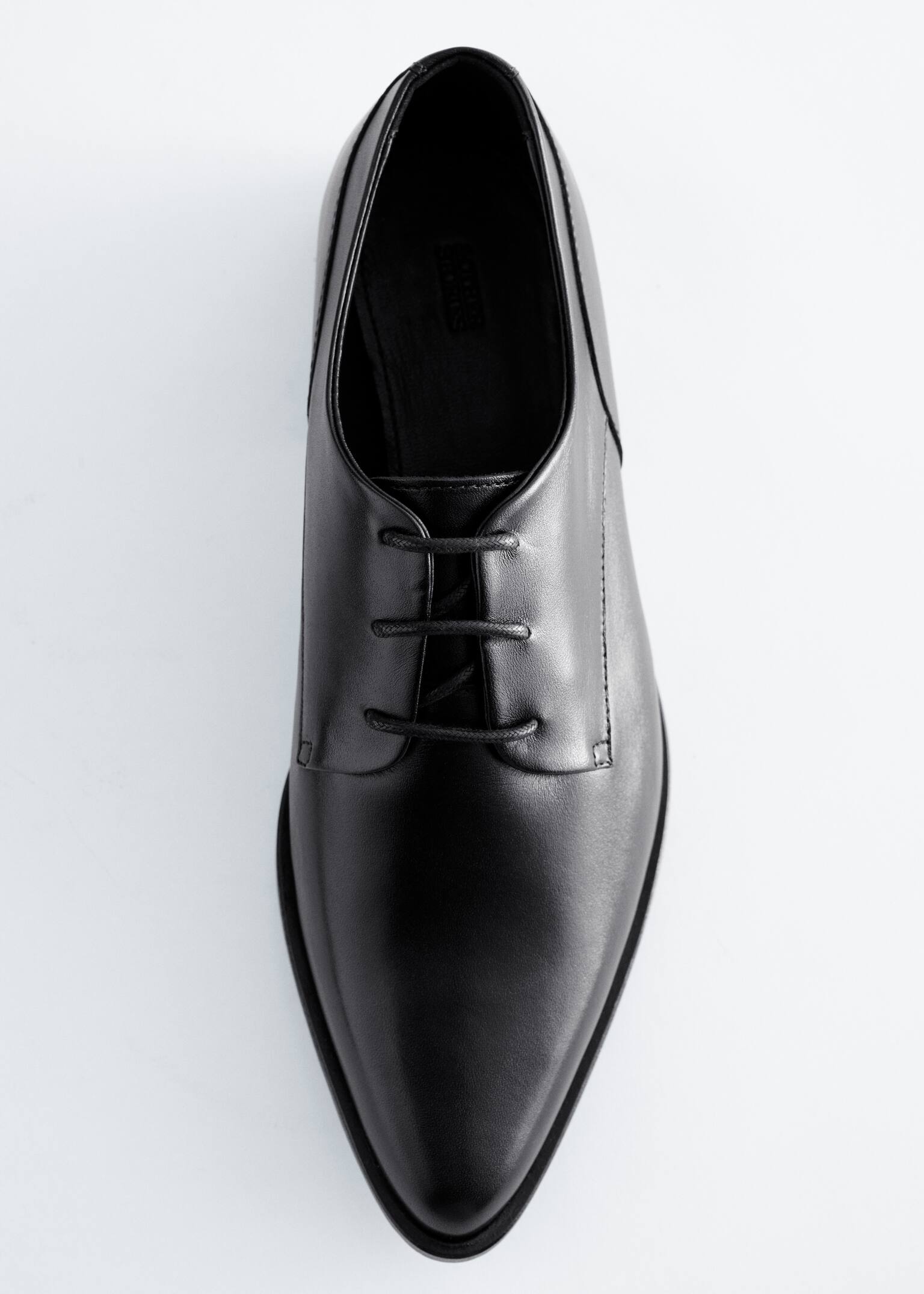 Leather Derby Shoes - Negro - 7
