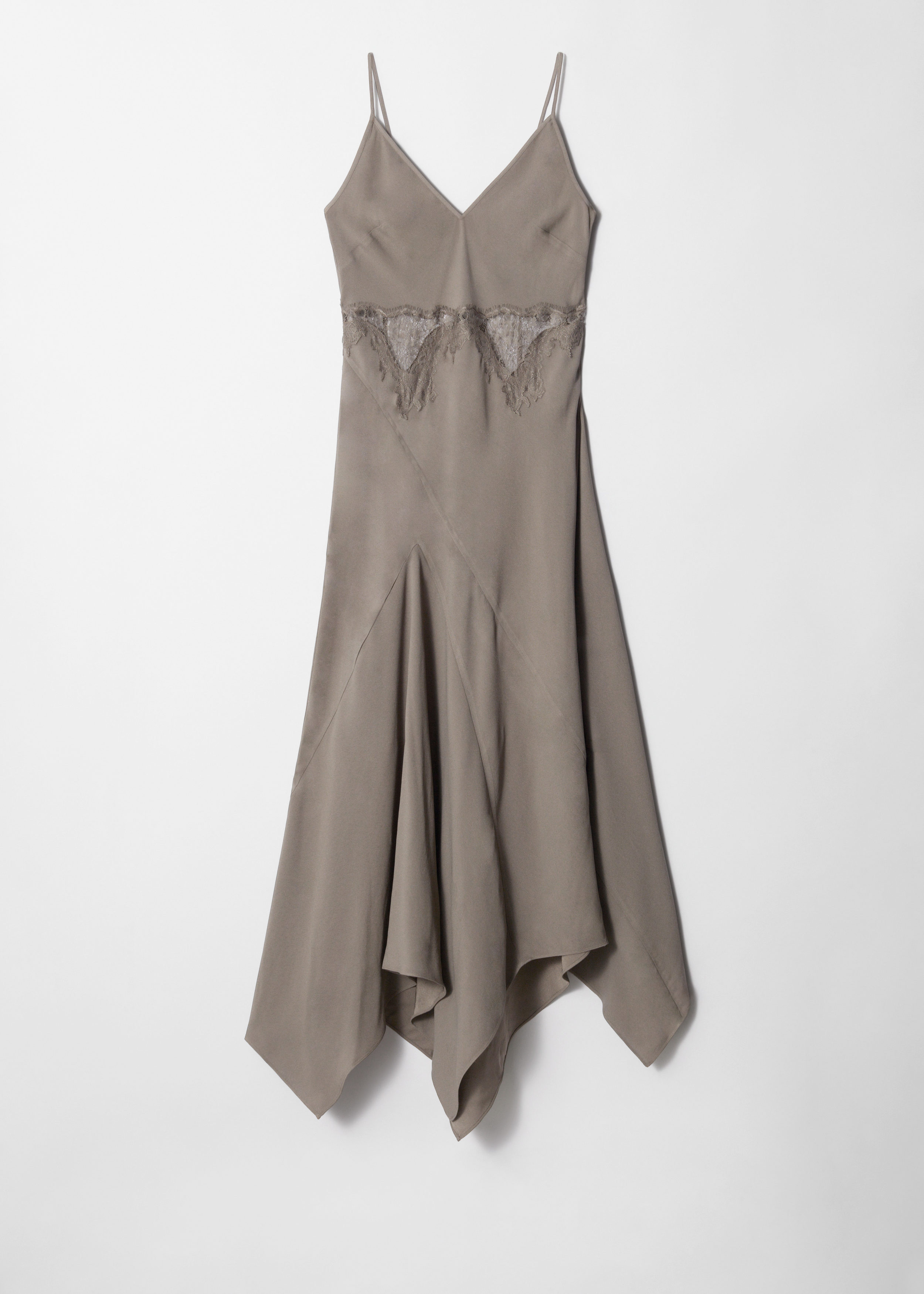 Asymmetrical Satin Slip Midi Dress