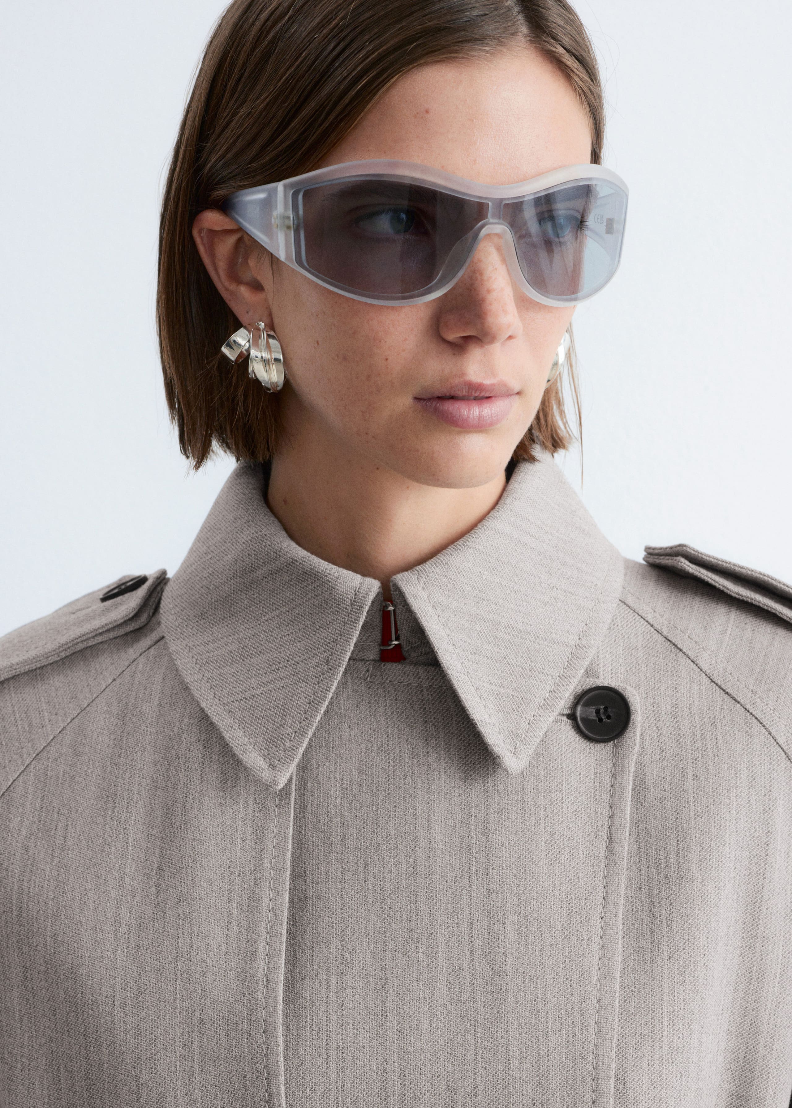 Image of Wool Tie-Belt Trench Coat