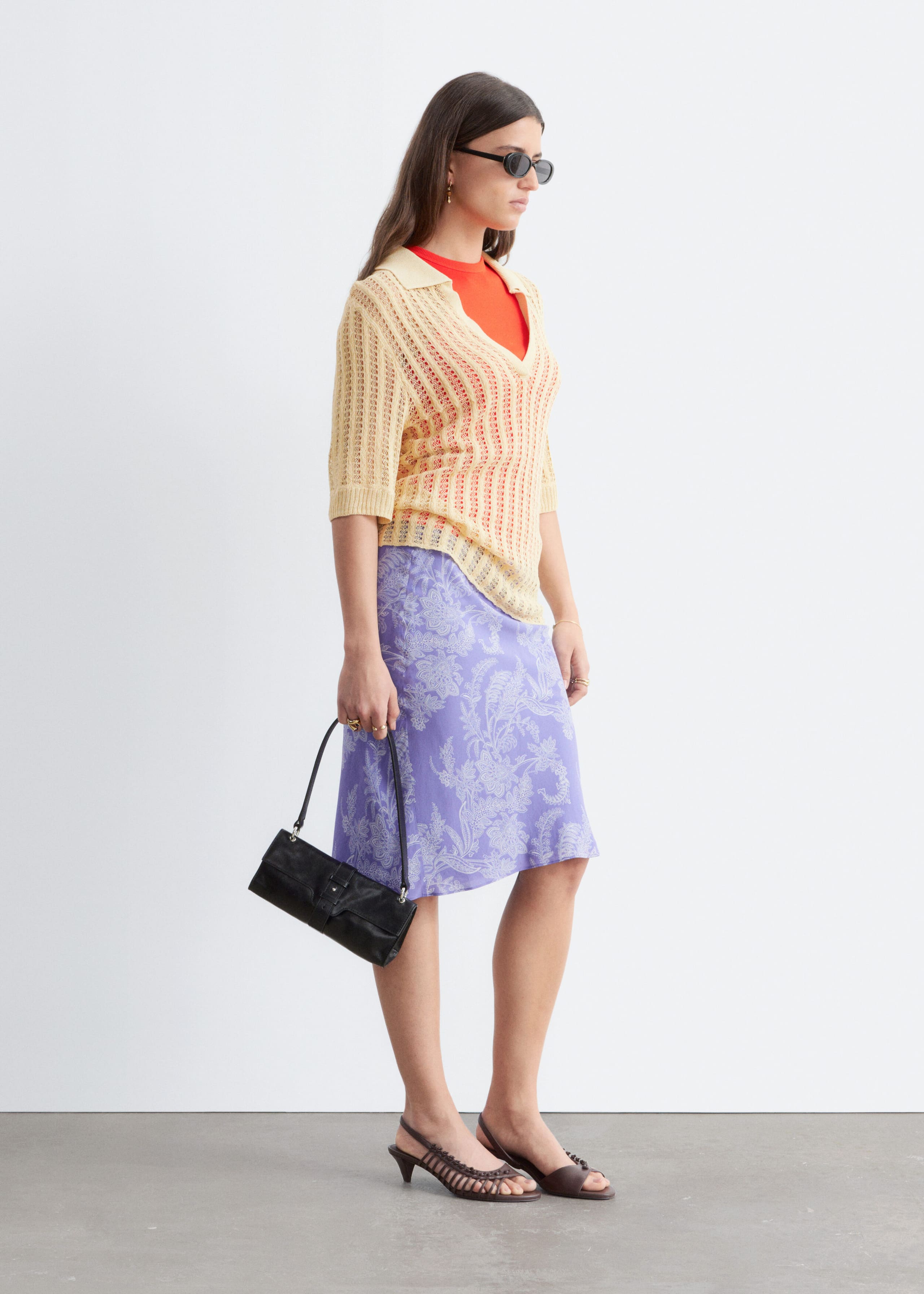 Image of Knee-Length Slip Skirt