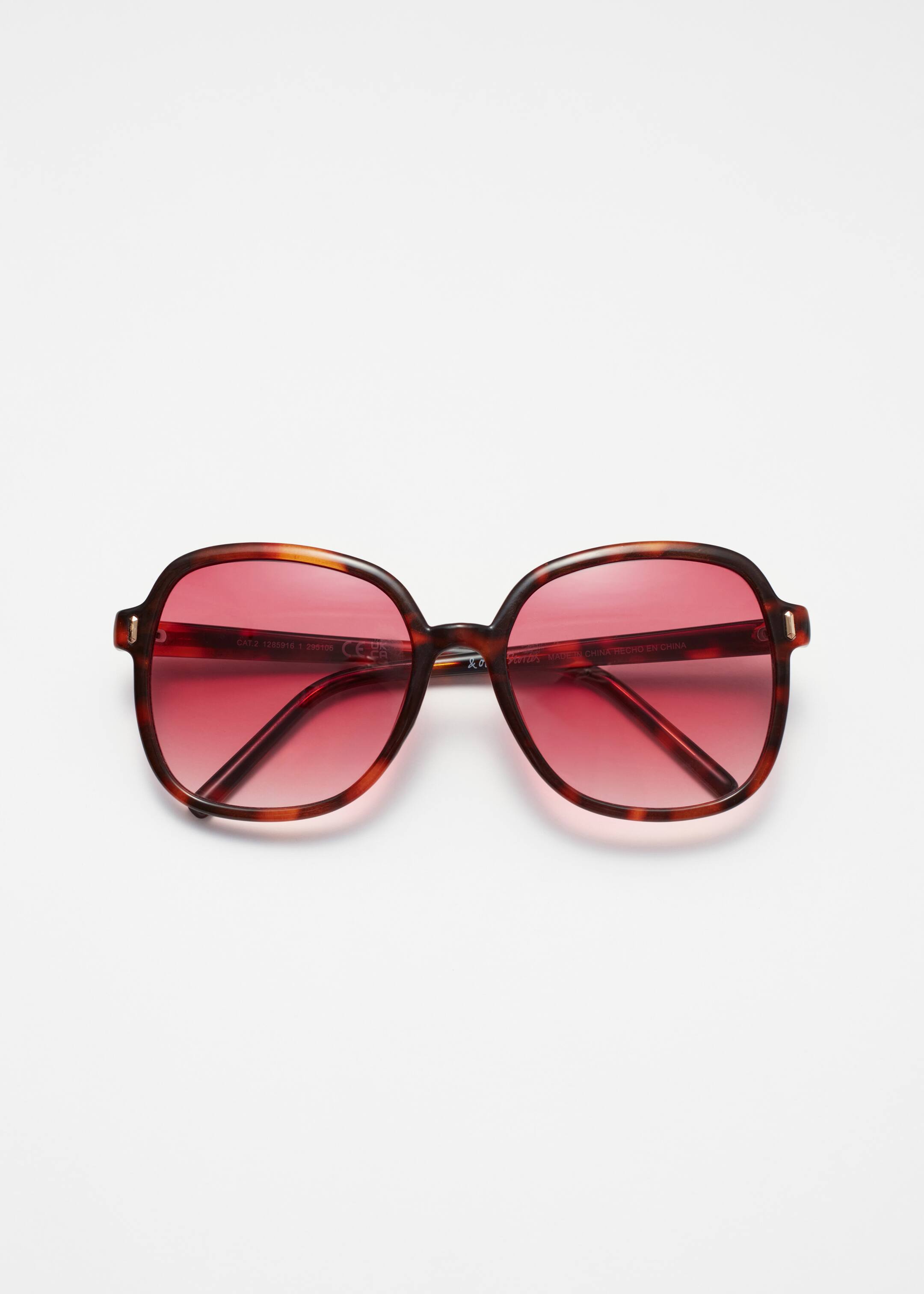 View larger image: Oversized Slim-Frame Sunglasses - Tortoise/Pink - Ladies | H&M GB 3