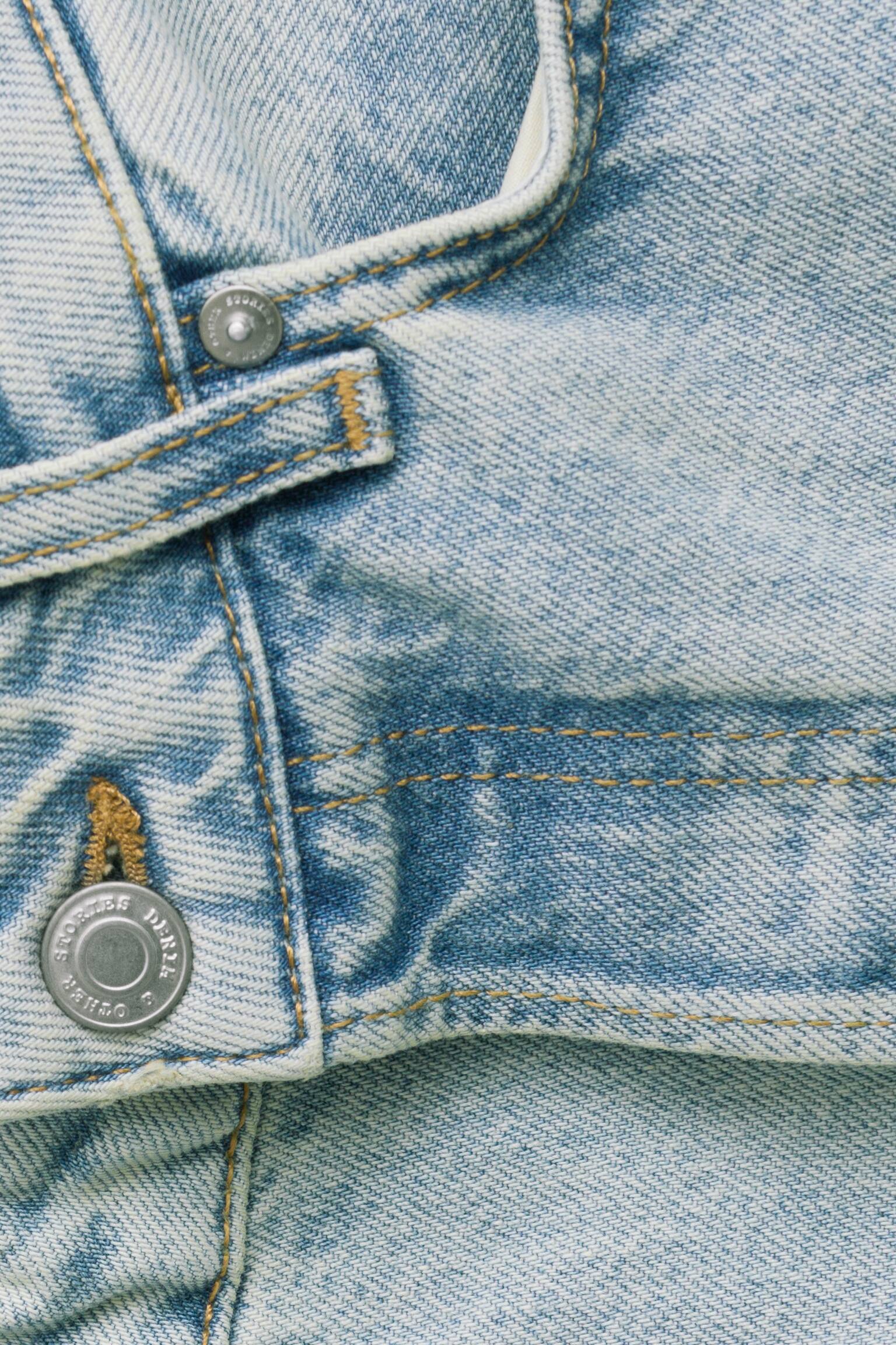Jeans met rechte pijpen en hoge taille - Lichtblauw/Felrood - 8