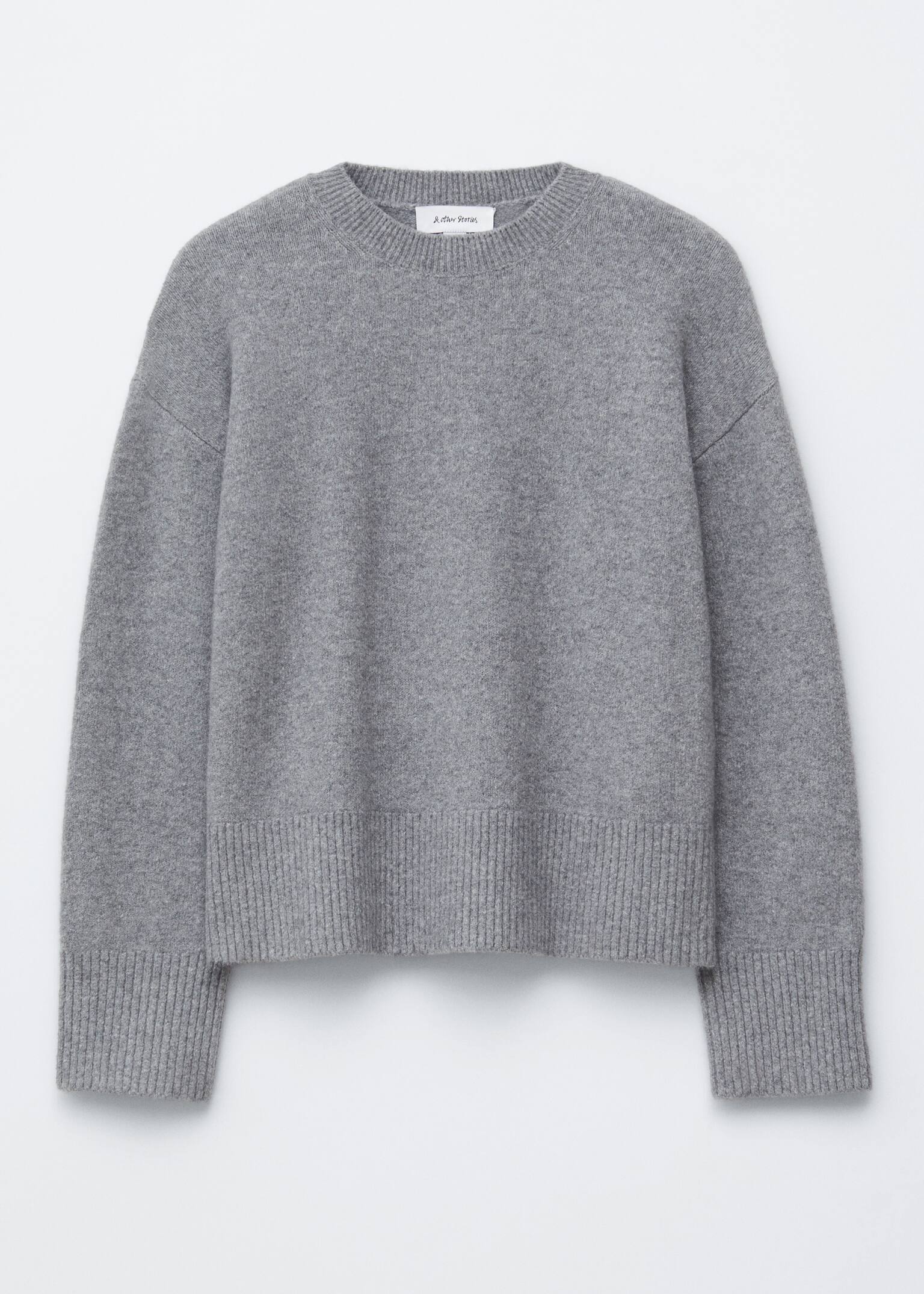 Locker geschnittener Strickpullover - Grau meliert/Dunkelrot/Dunkelblau/Schwarz/Dunkelbraun/Weiß/Flieder/Graubraun/Beige/Hellrosa/Cerise Pink/Taupe - 2