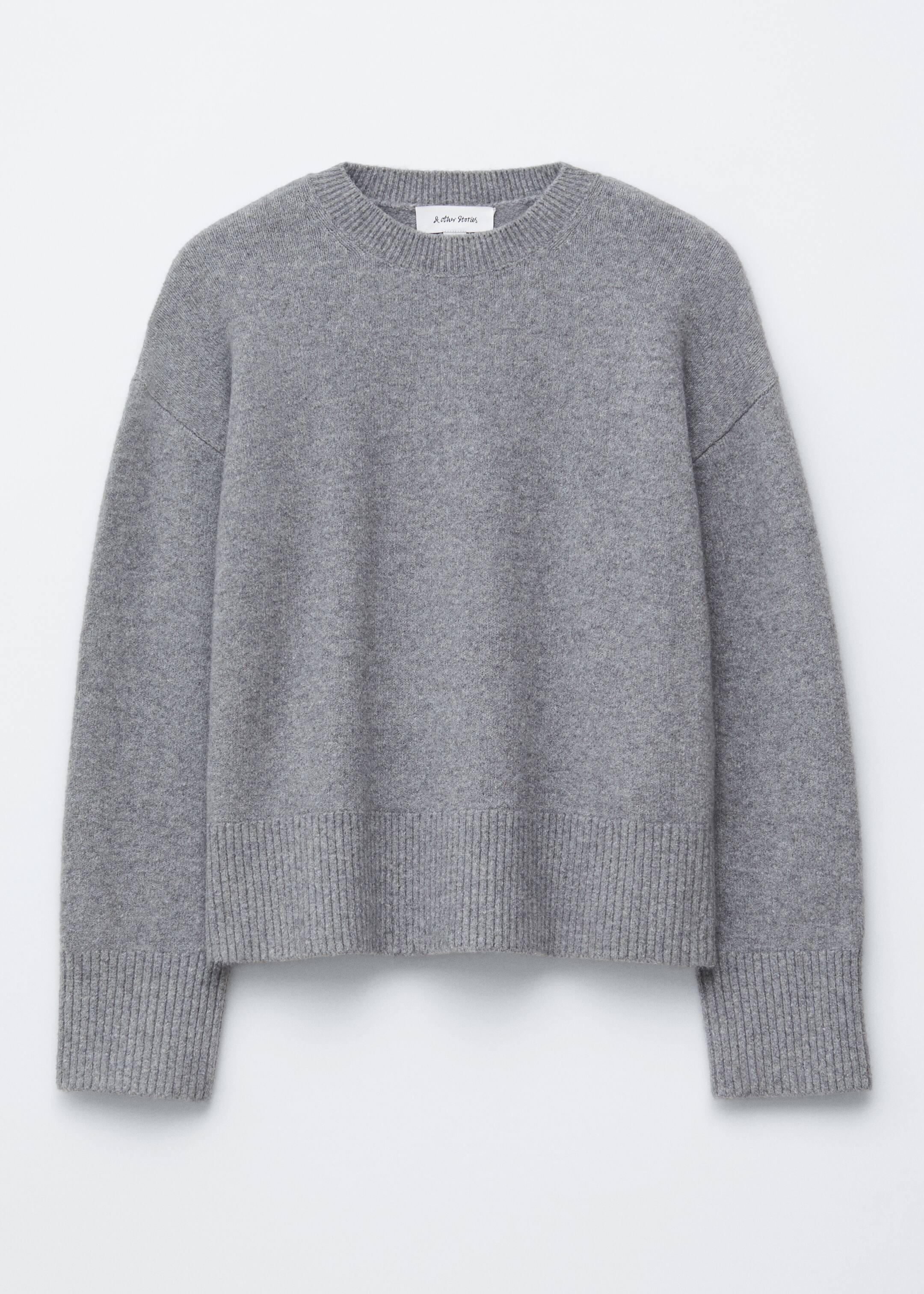 Visa större bild: Stickad tröja med avslappnad passform - Grå/Melange - DAM | H&M SE 6