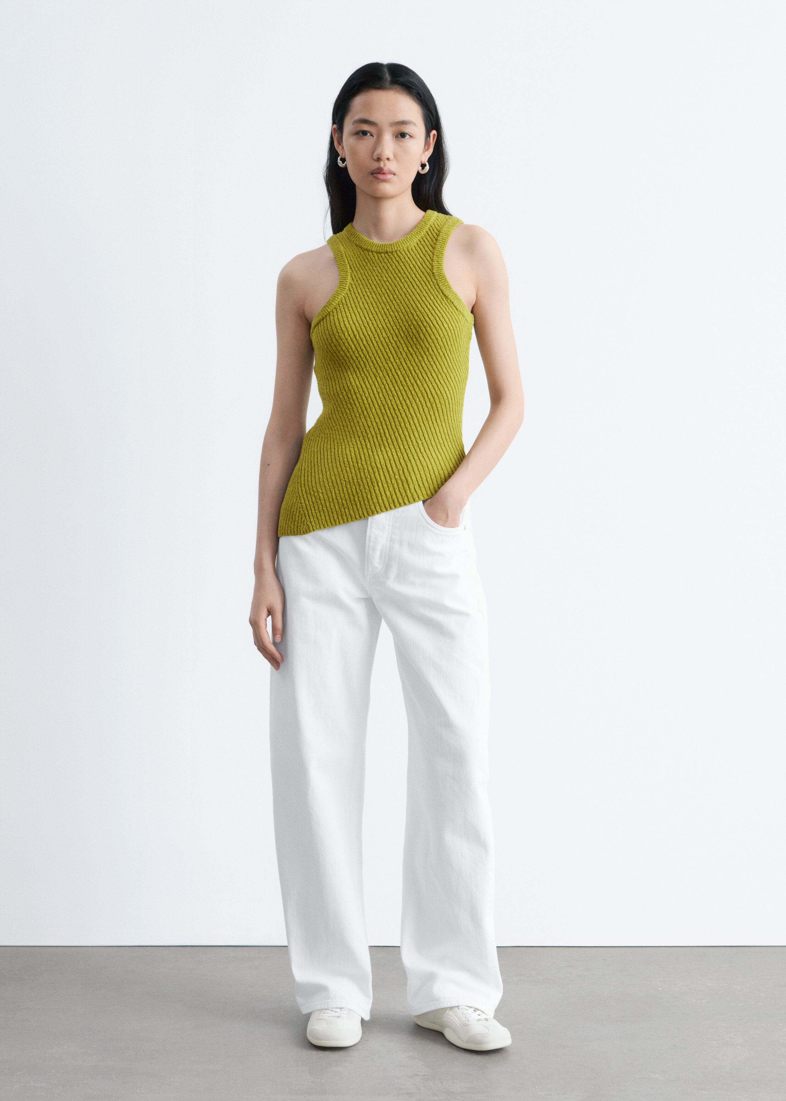 Asymmetric Rib-Knit Tank - Chartreuse - & Other Stories US