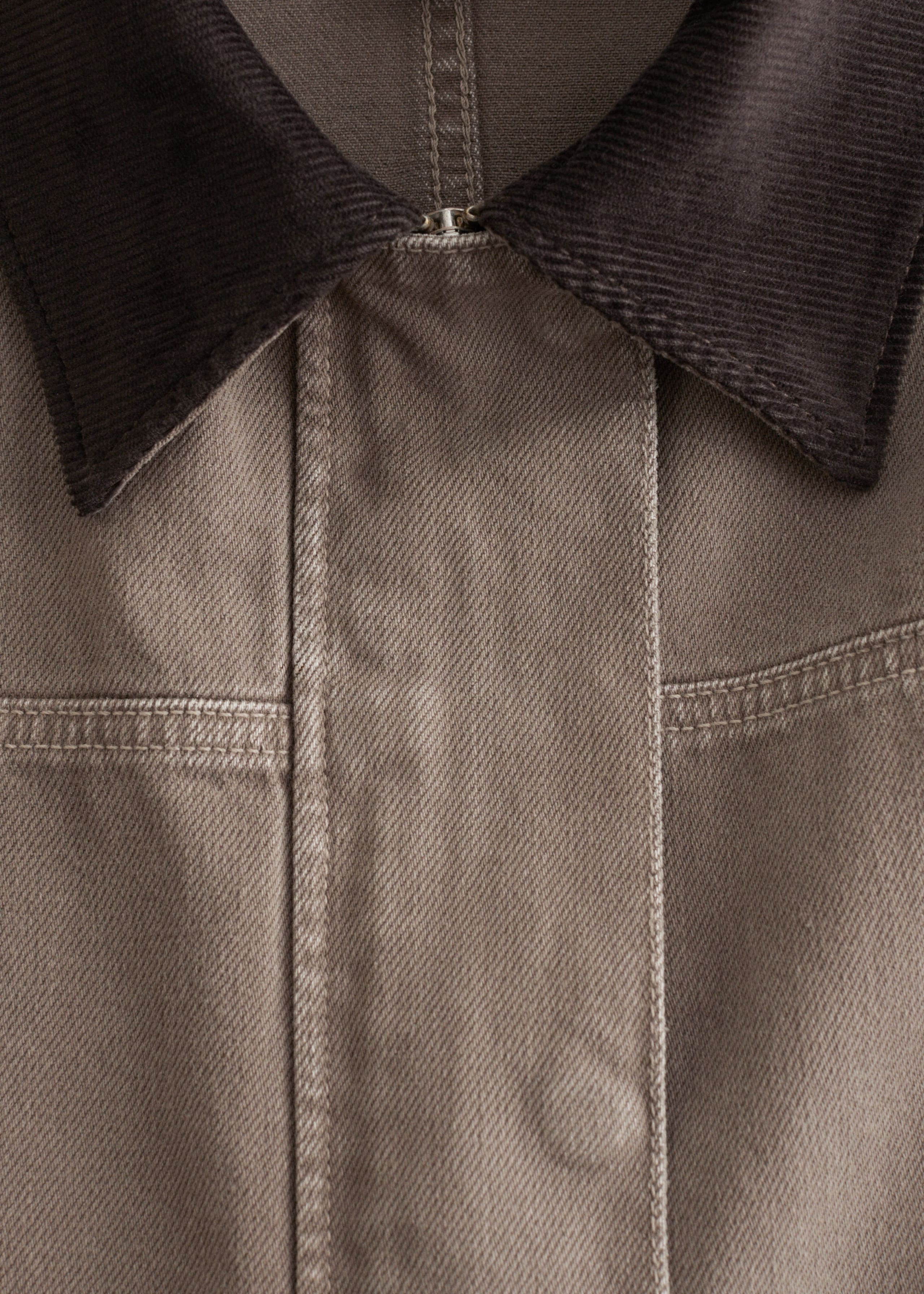 Image of Cord-Collar Denim Jacket
