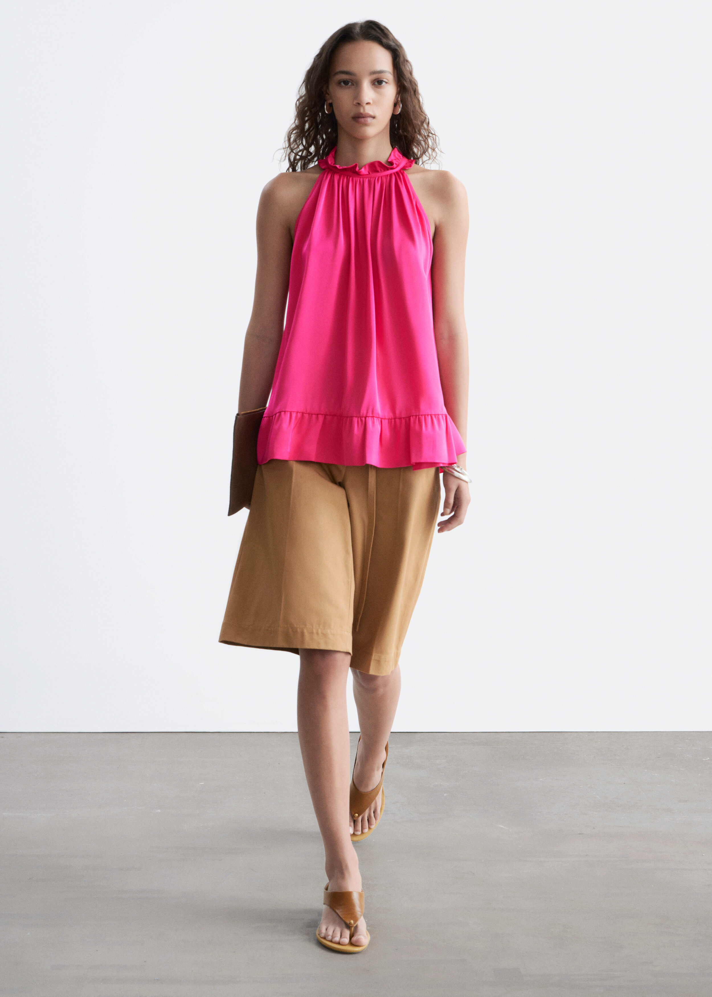 Mew frill tops pink 正規品 Frill-Detail Top - Bright Pink - & Other Stories US