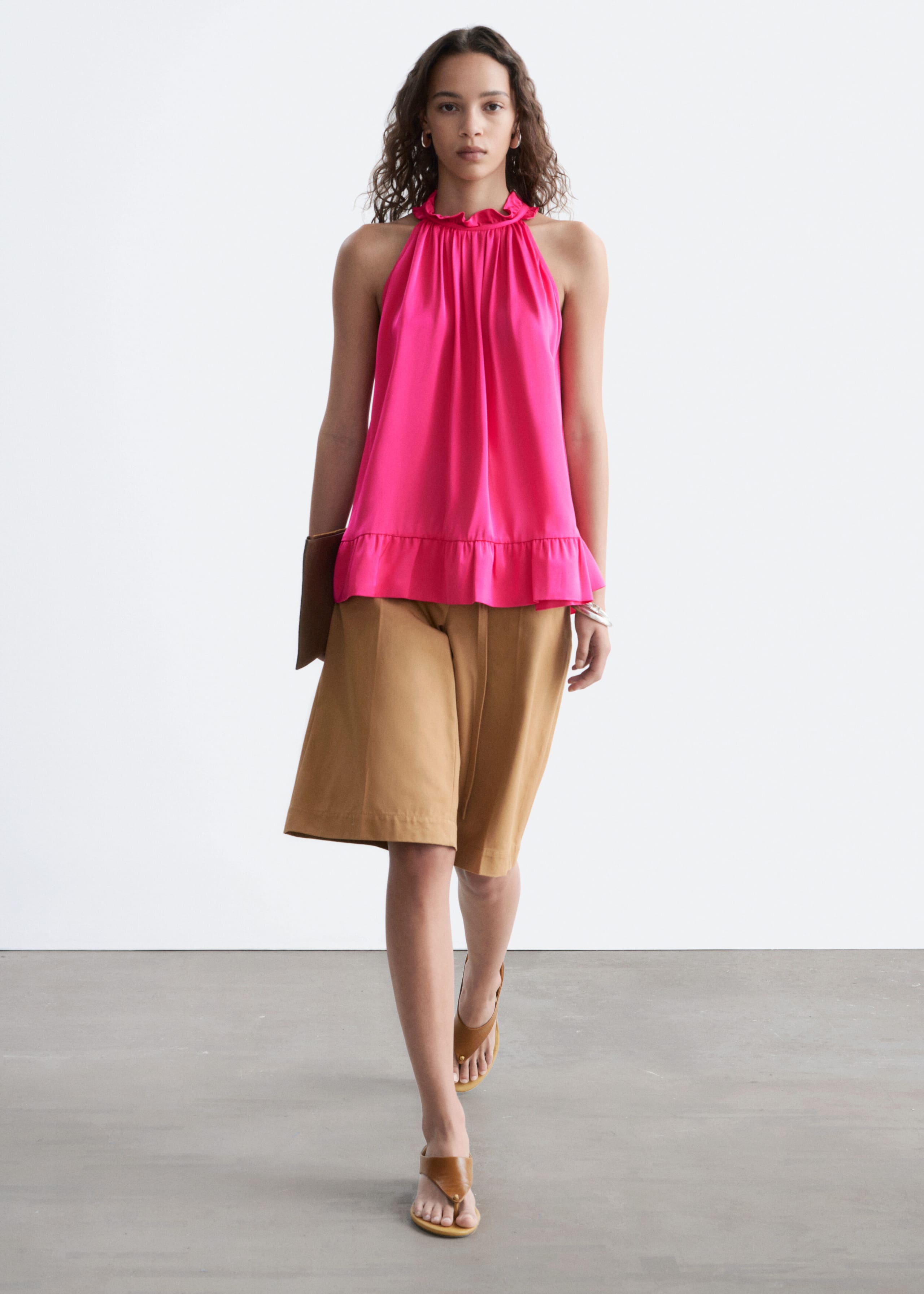 Frill-Detail Top - Bright Pink - Still Life