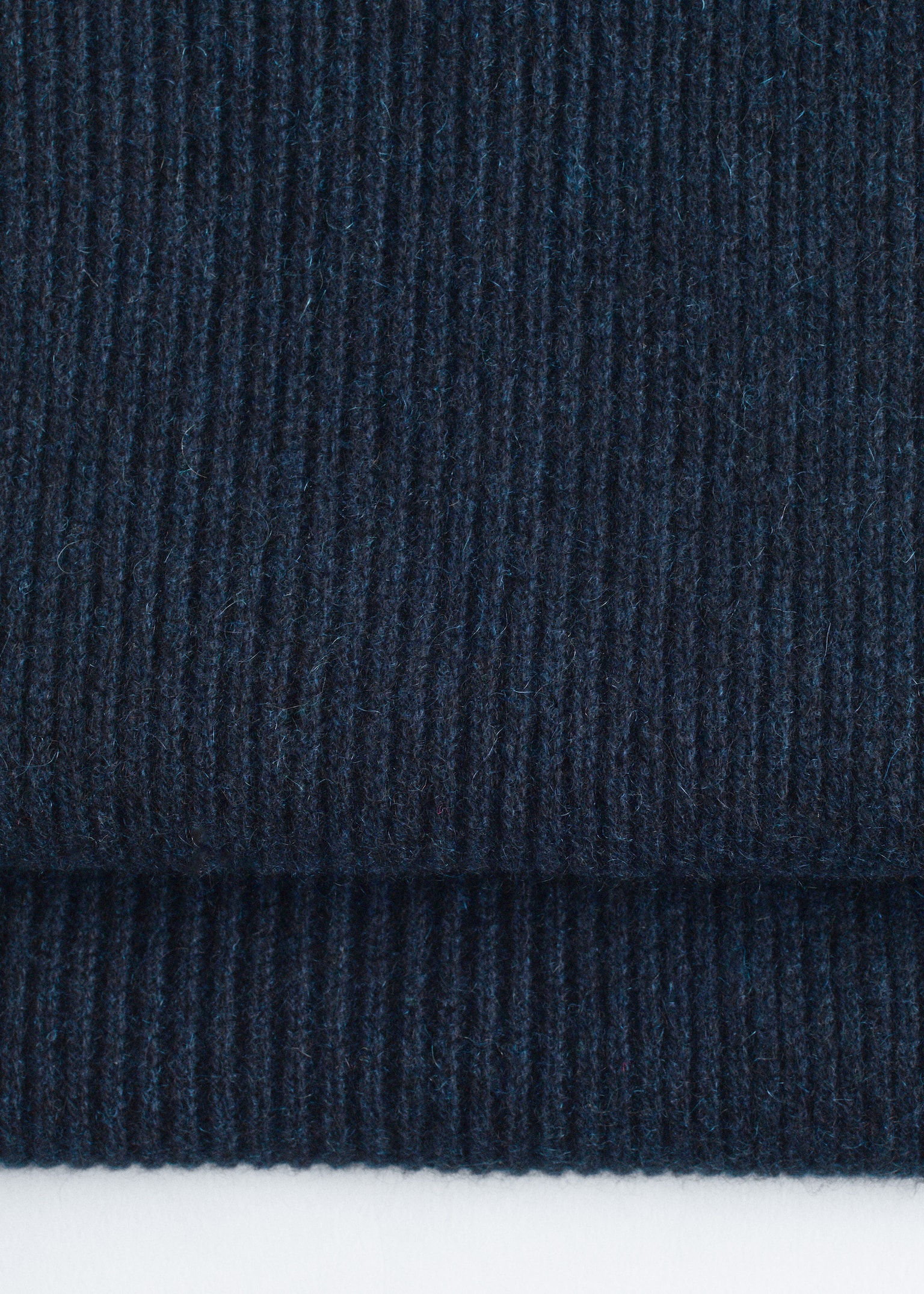 Cashmere Knit Scarf - Navy Blue/Green - 3