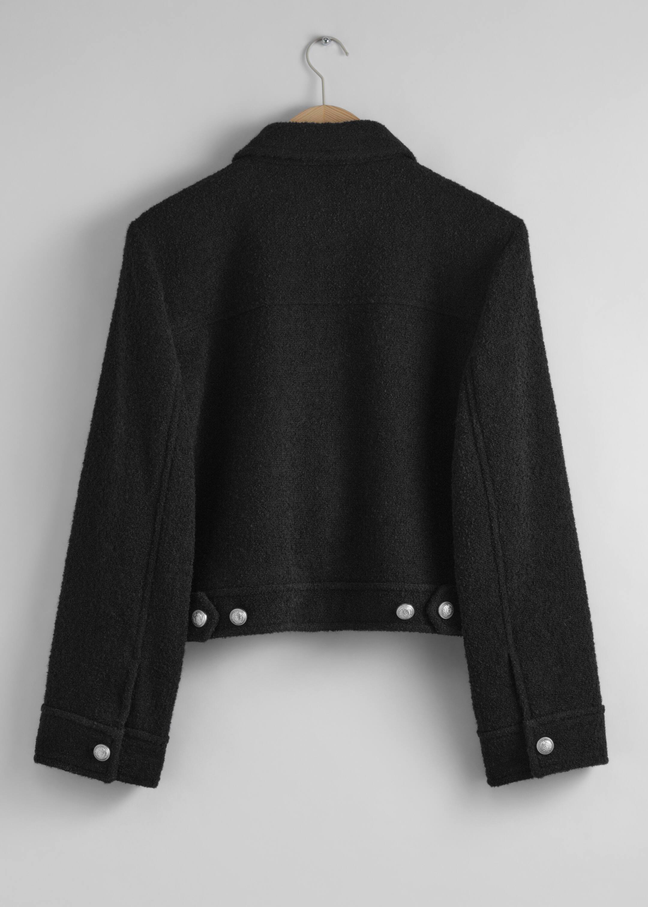 View larger image: Buttoned Bouclé Jacket - Black - Ladies | H&M GB 2