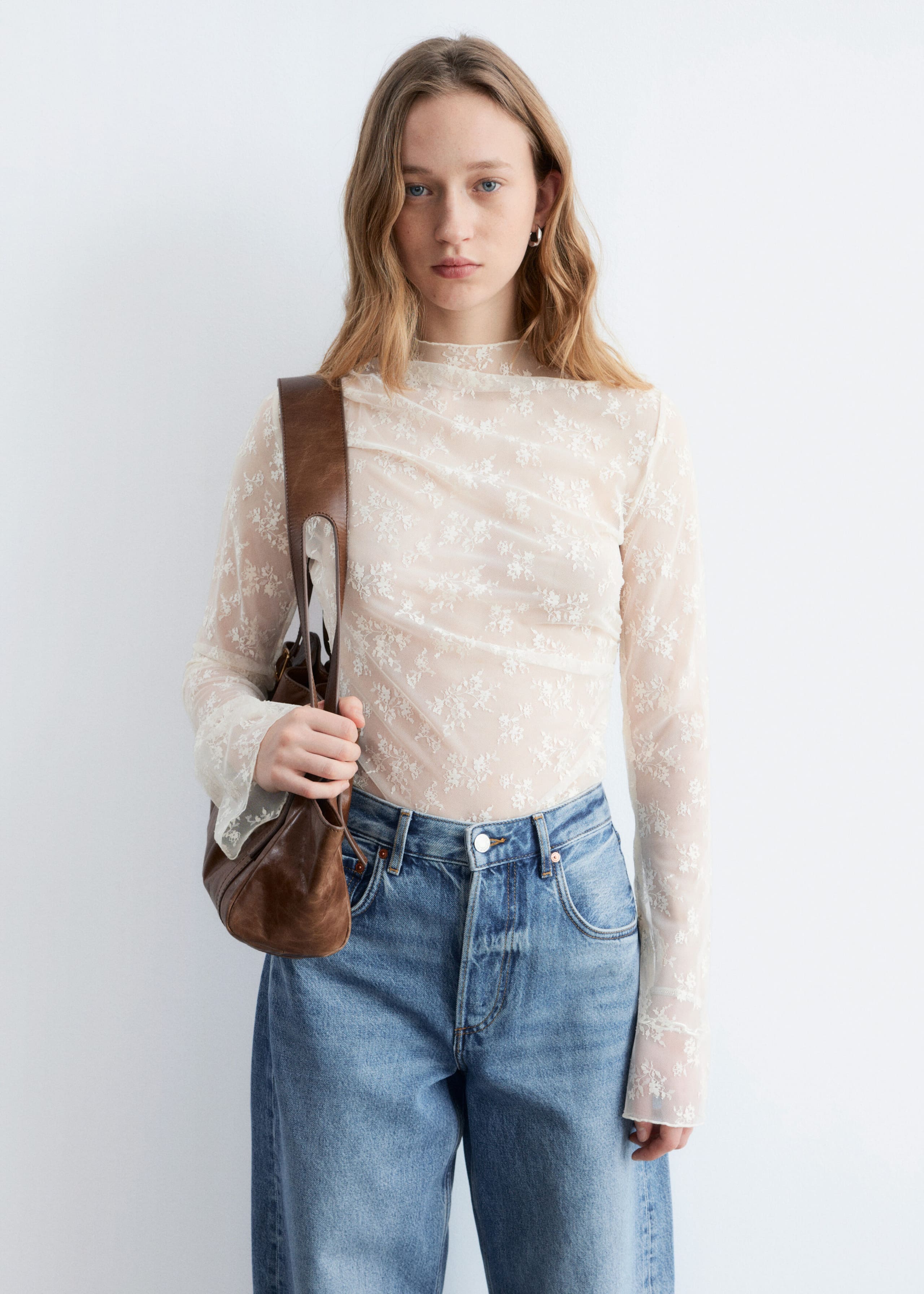 Image of Long-Sleeve Lace Top