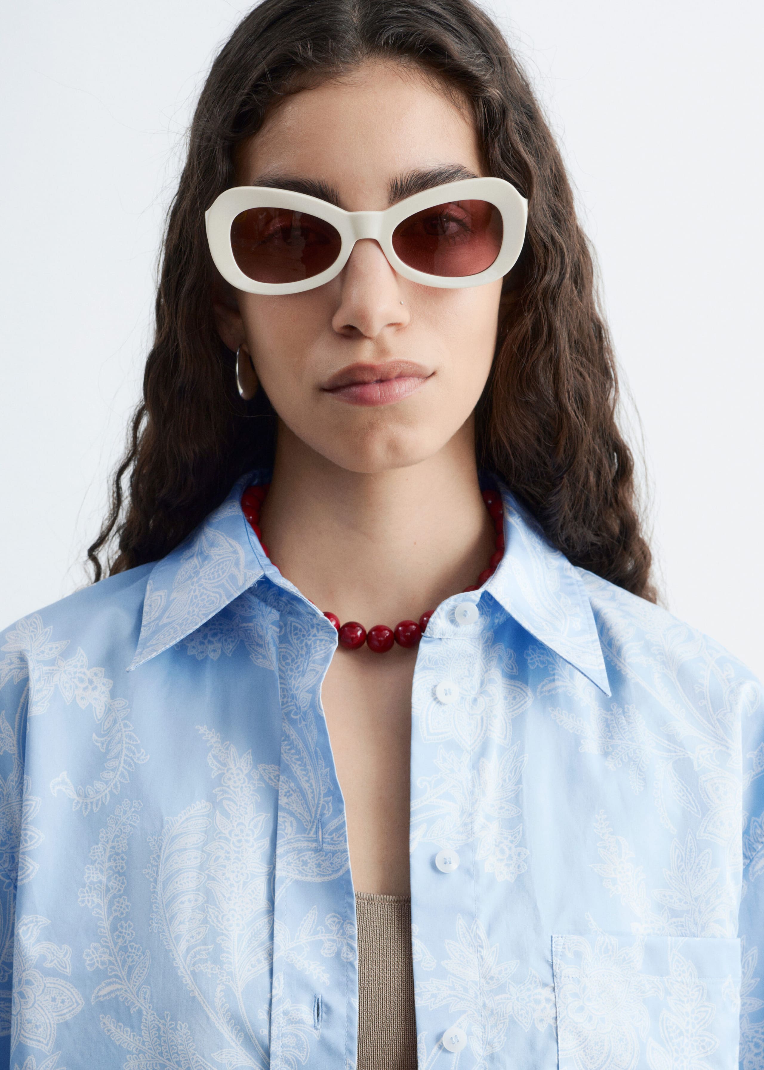 Cotton Short-Sleeve Shirt - Light Blue/Paisley - Lookbook