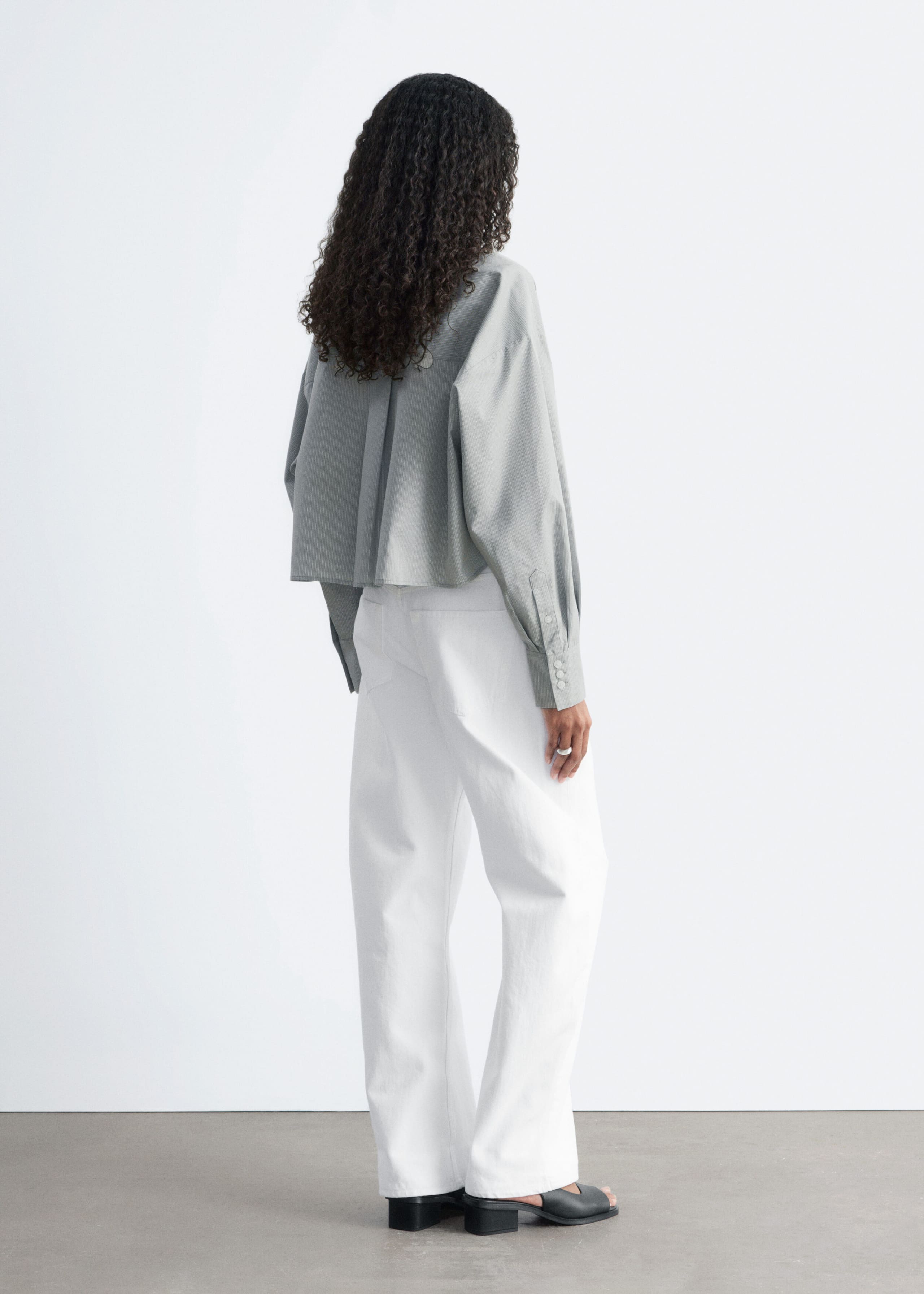 Image of Camicia cropped in cotone oversize
