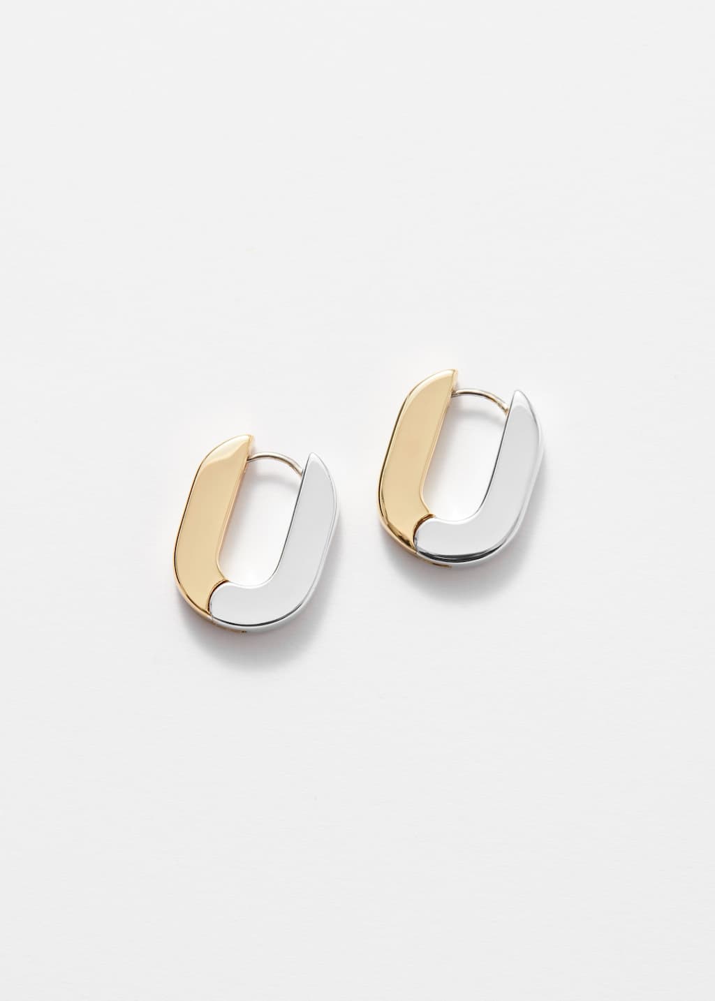 Two-Toned Angular Hoop Earrings - Gold/Silver - Still Life