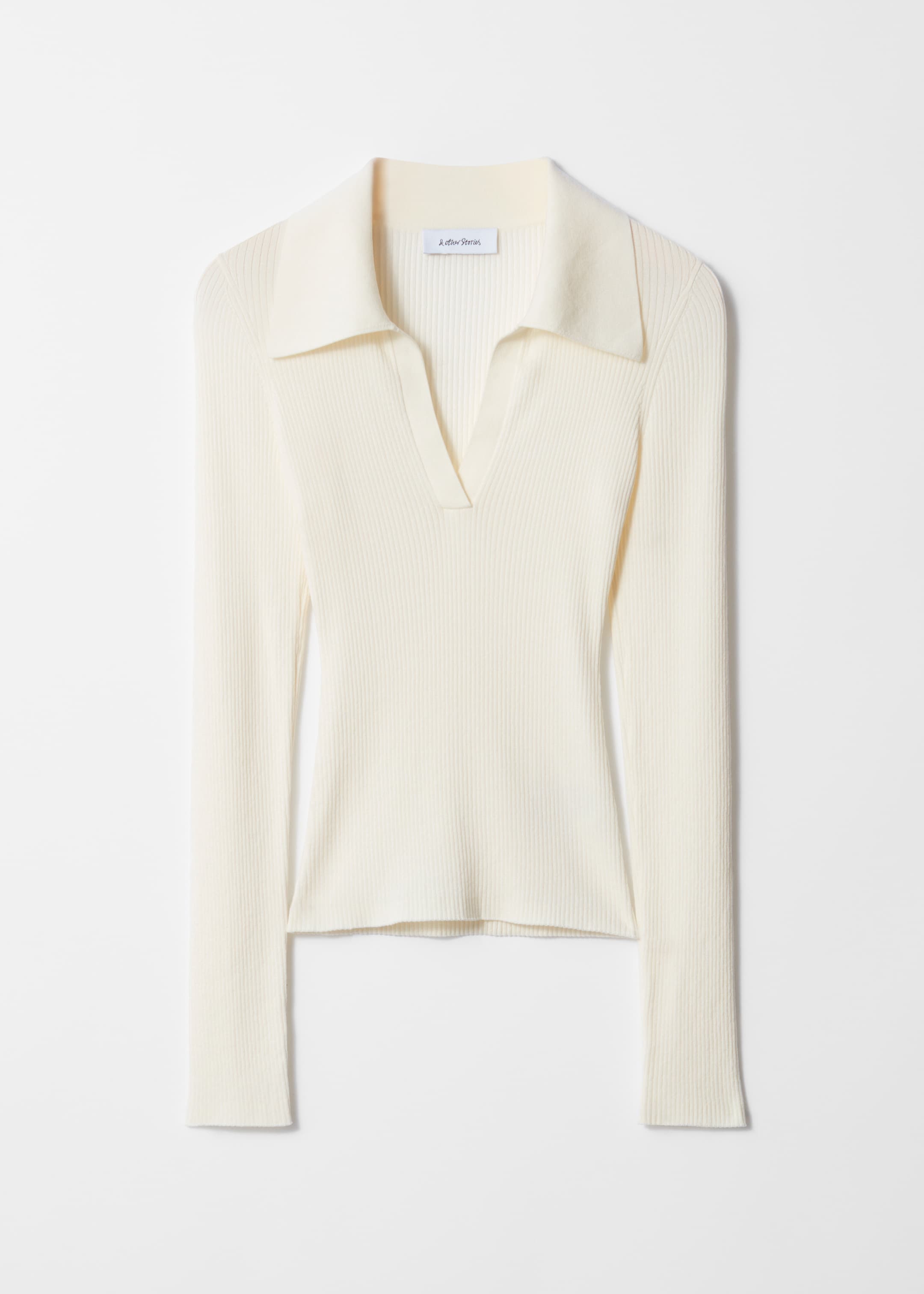 Grösseres Bild ansehen: Geripptes Polo-Oberteil - Elfenbein - DAMEN | H&M CH 1