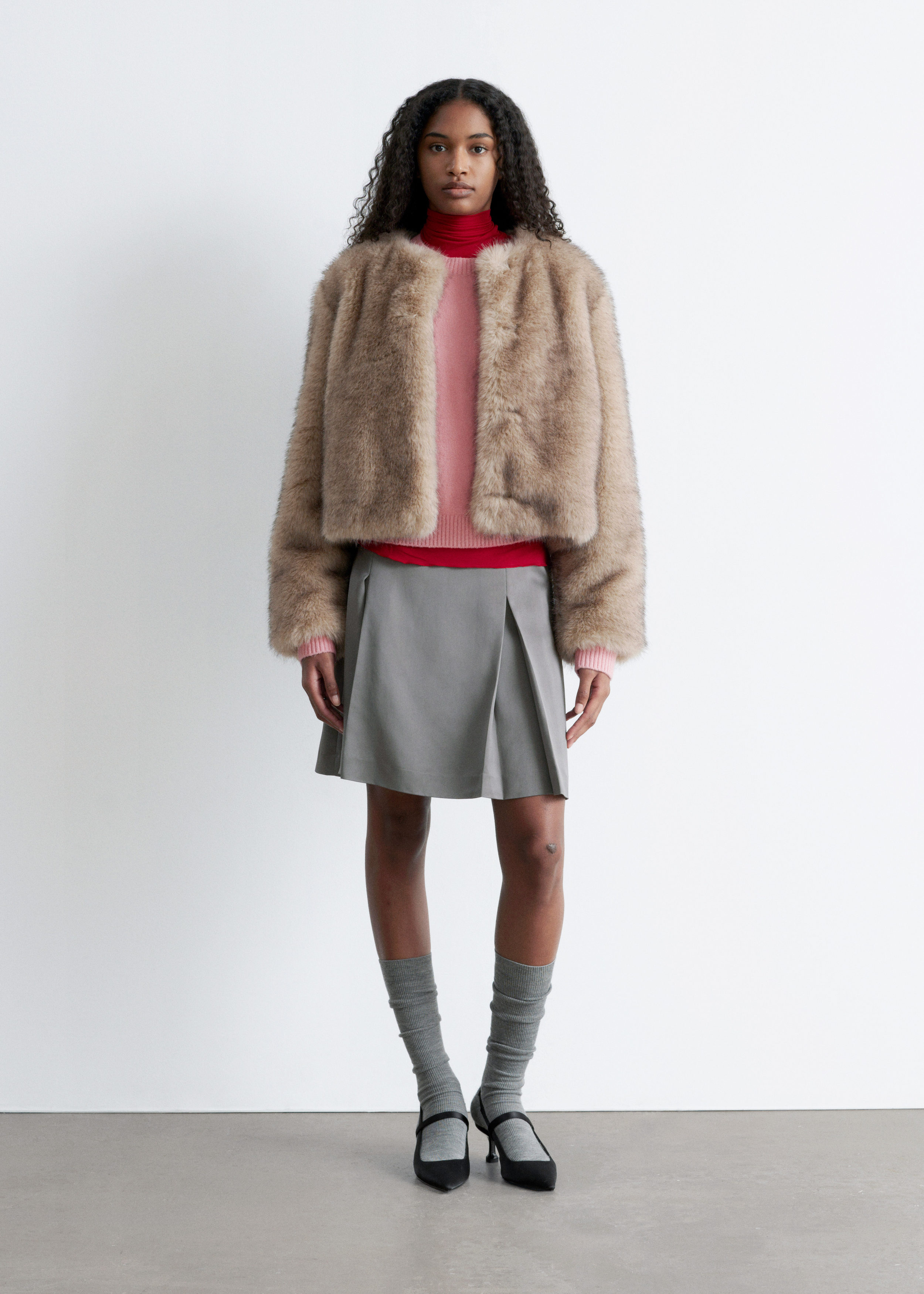 Short Faux Fur Jacket - Mole - Jackets - & Other Stories US
