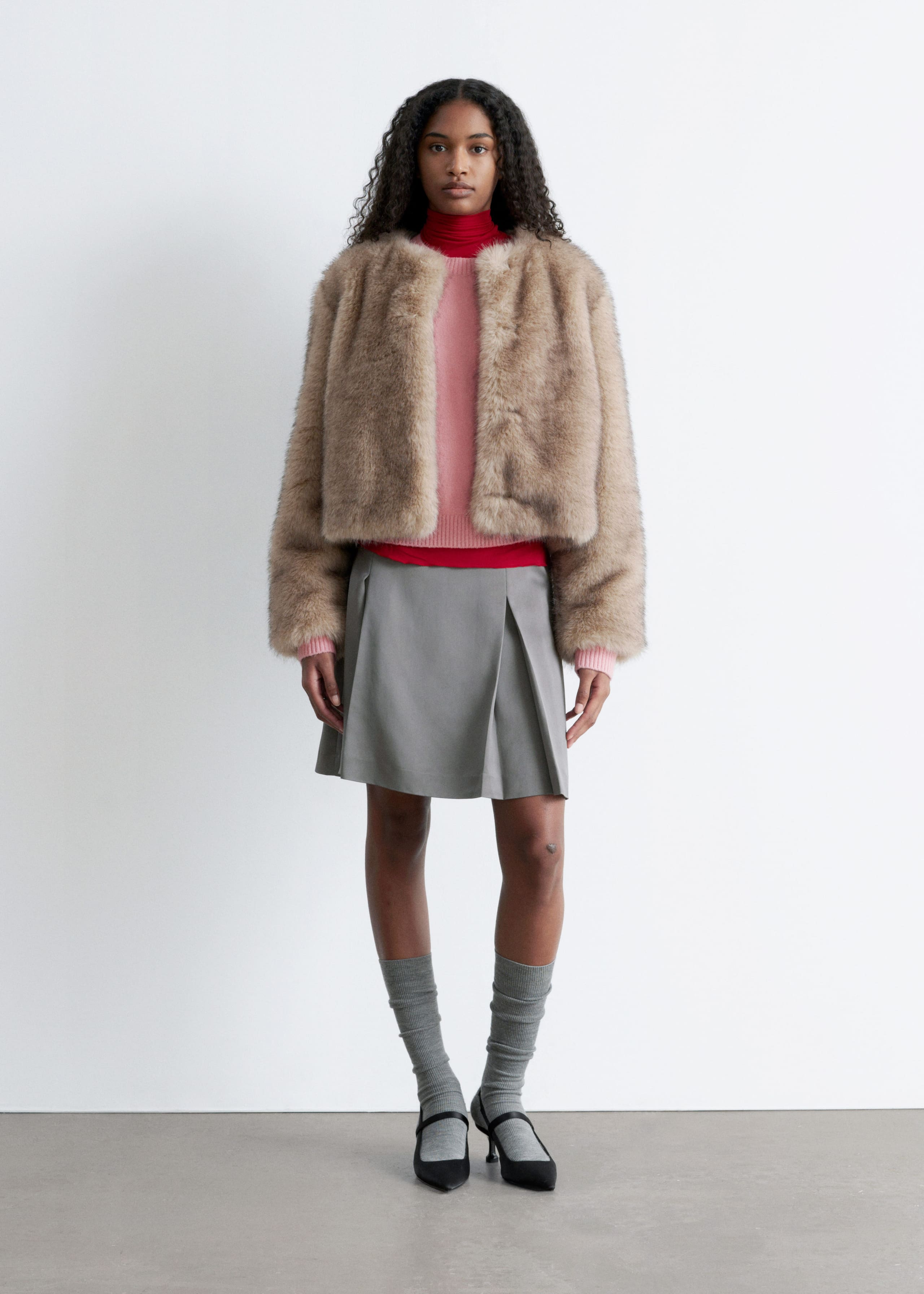 Image of Short Faux Fur Jacket