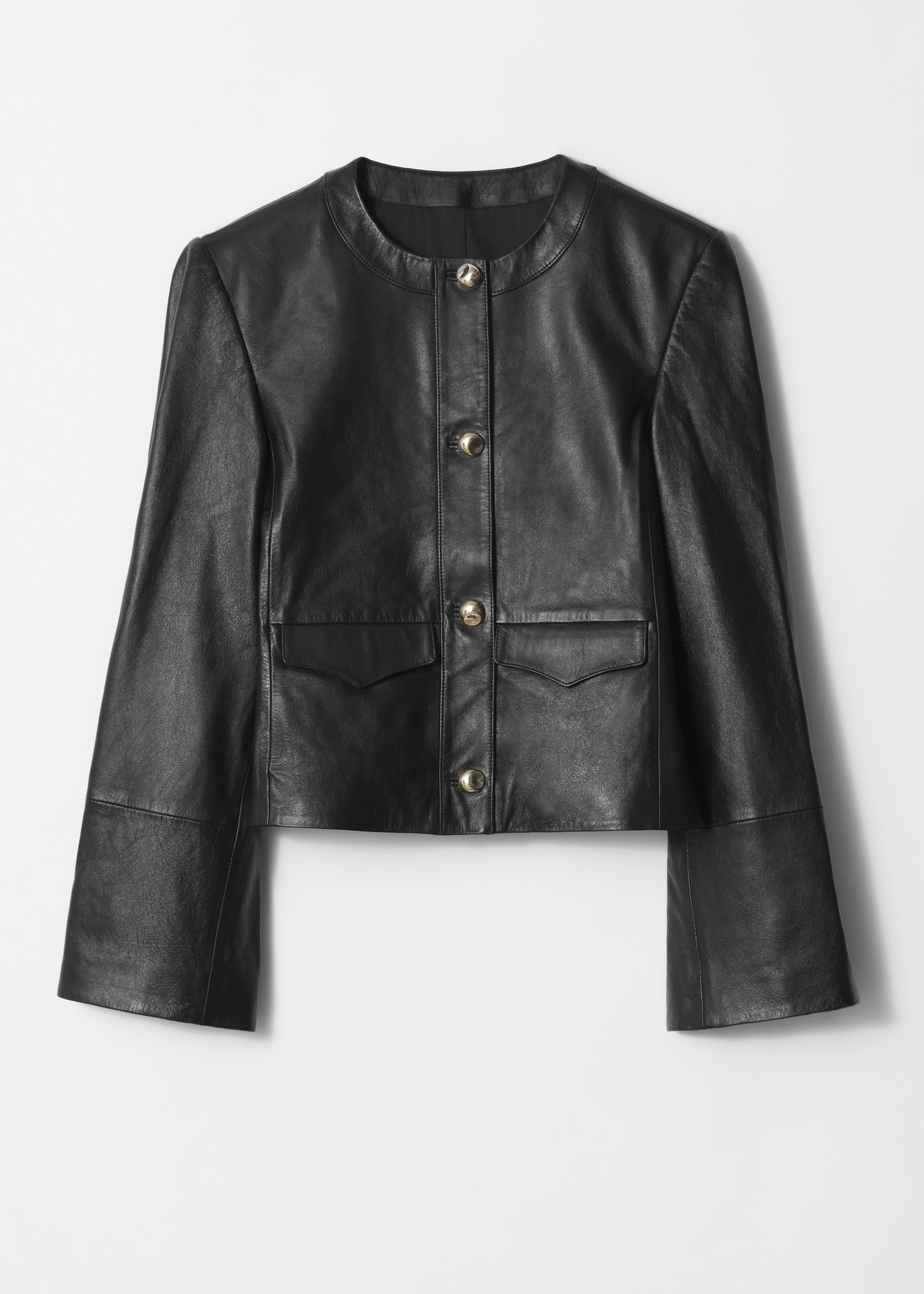 Visualizza immagine più grande: Giacca in pelle senza colletto - Nero - DONNA | H&M IT 6