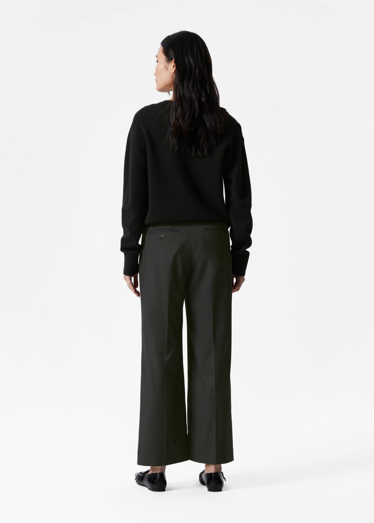 Elegante Hose in verkürzter Länge - Grau/Schwarz - 3