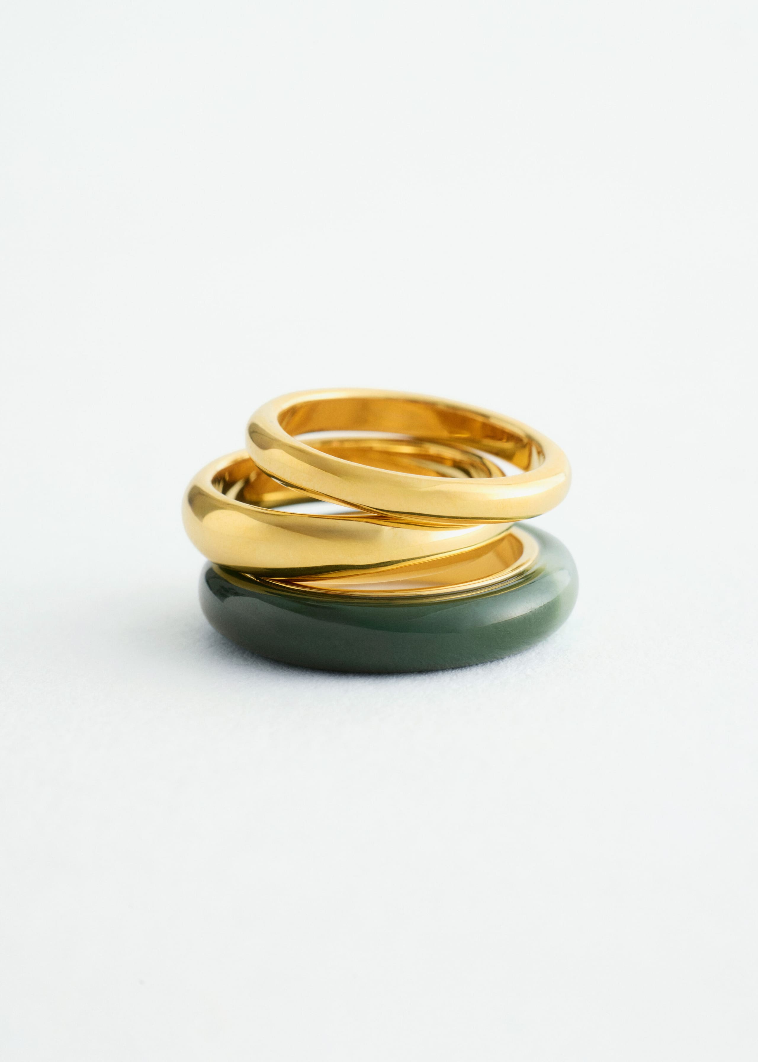 3-Pack Ring Set - Gold/Green - Still Life