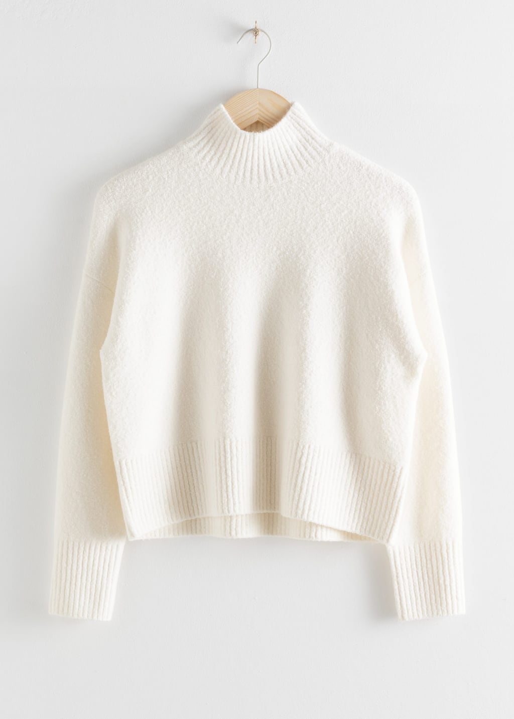 Cropped Mock Neck Sweater - Green - Natura morta
