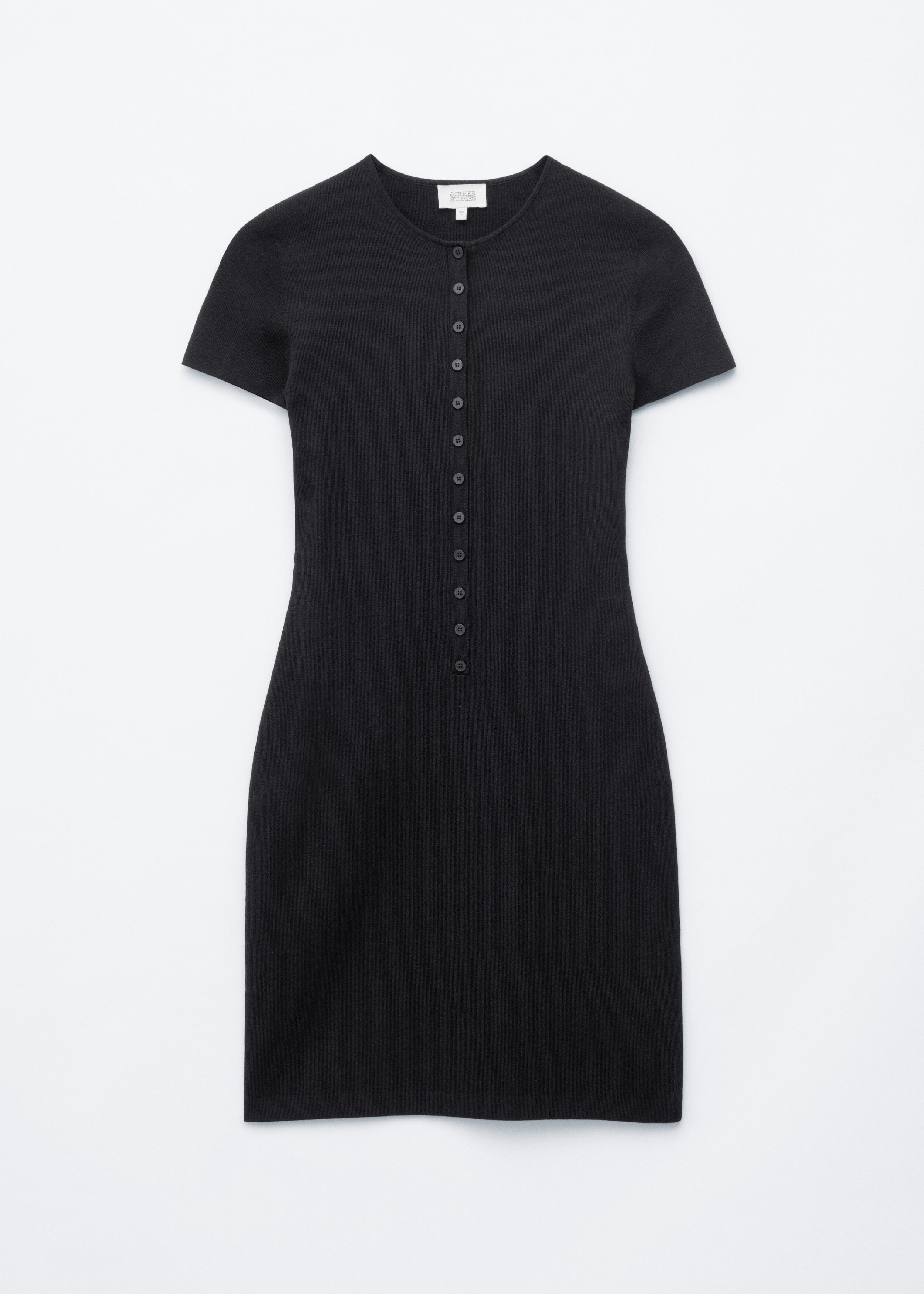 Button Placket Knit Dress
