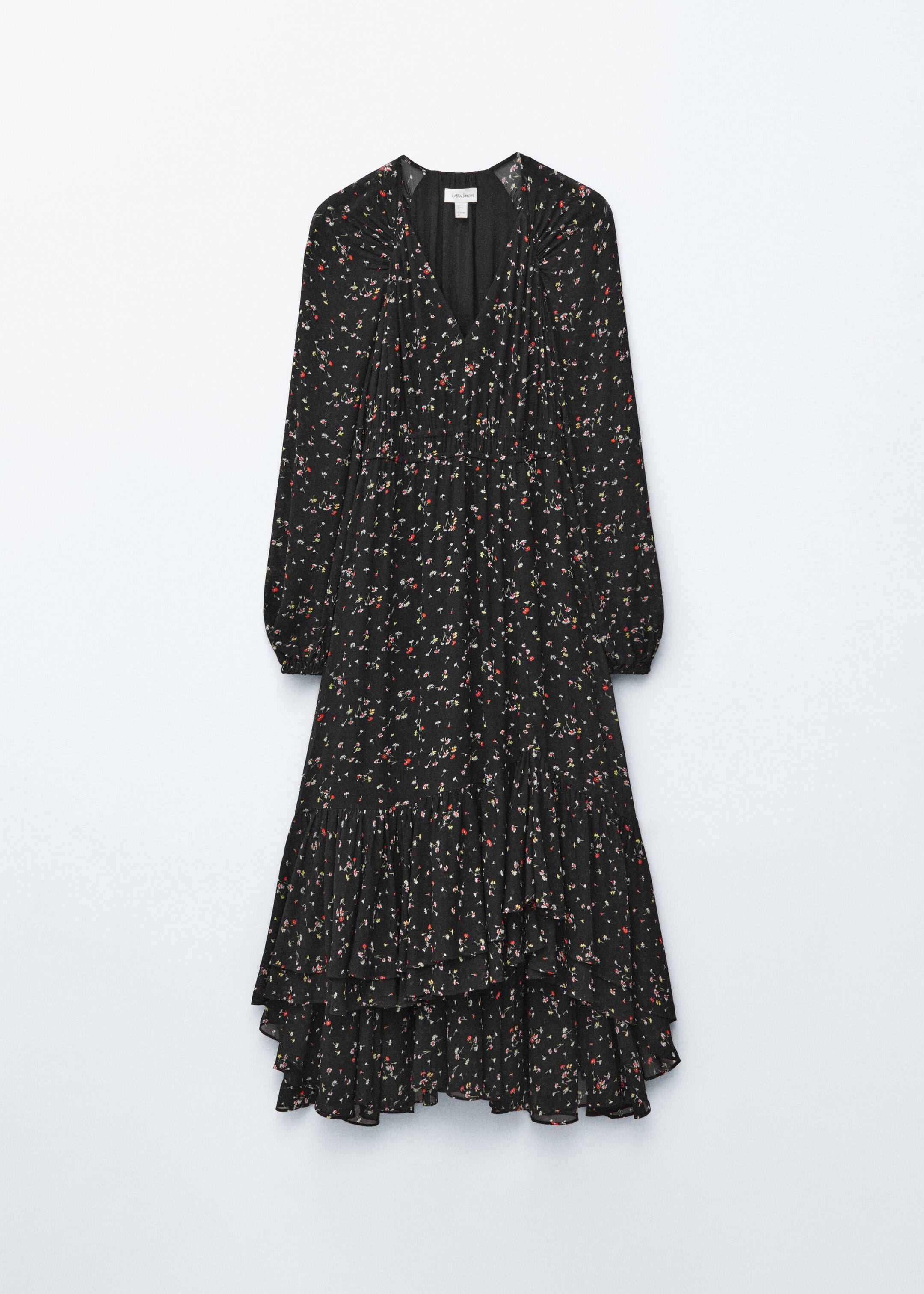 Ver imagen más grande: Maxivestido de manga larga con volantes - Negro/Floral - MUJER | H&M ES 8