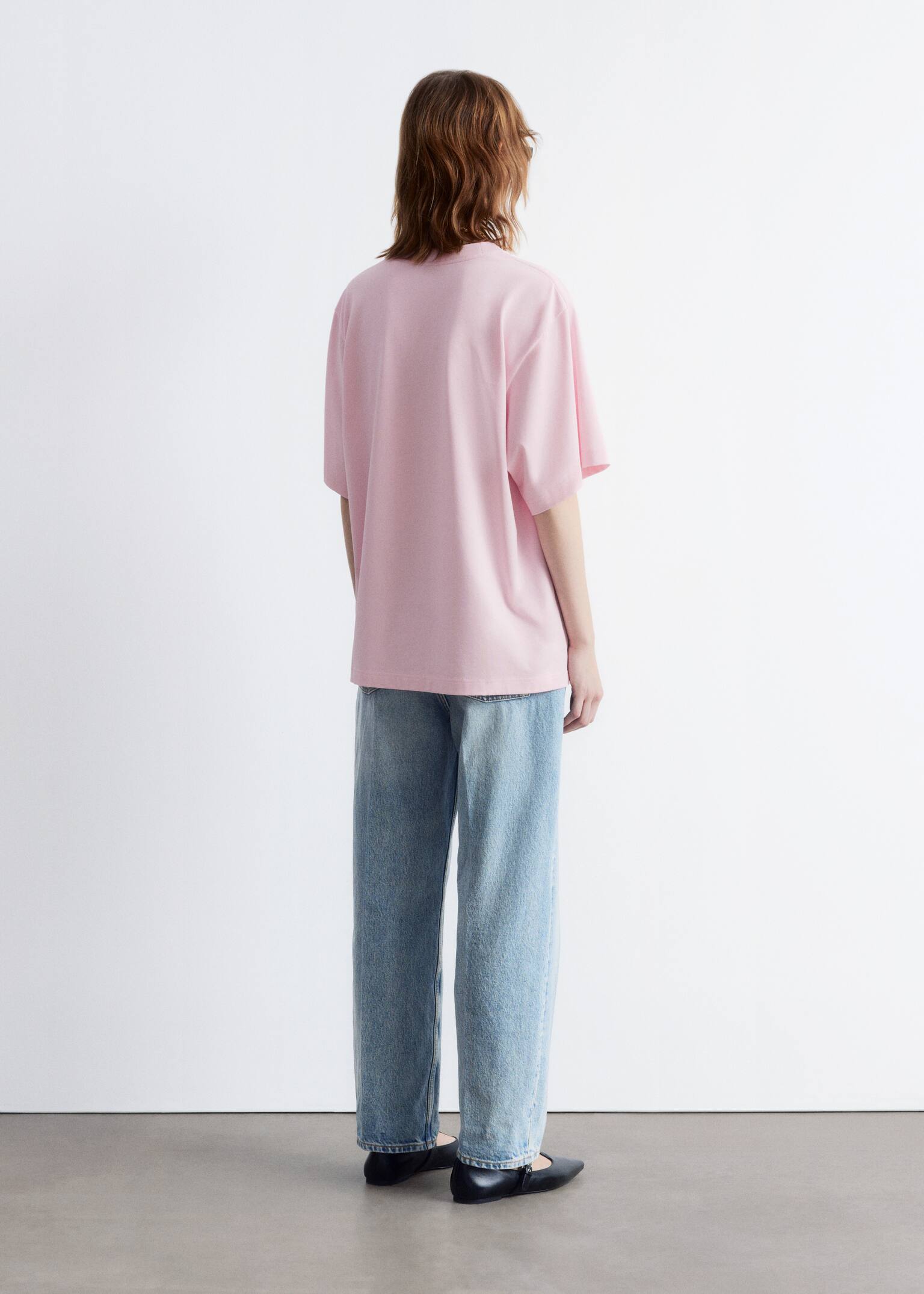 Bedrucktes Oversized-T-Shirt - Rosa/Druckmuster/Weiß/Print - 3