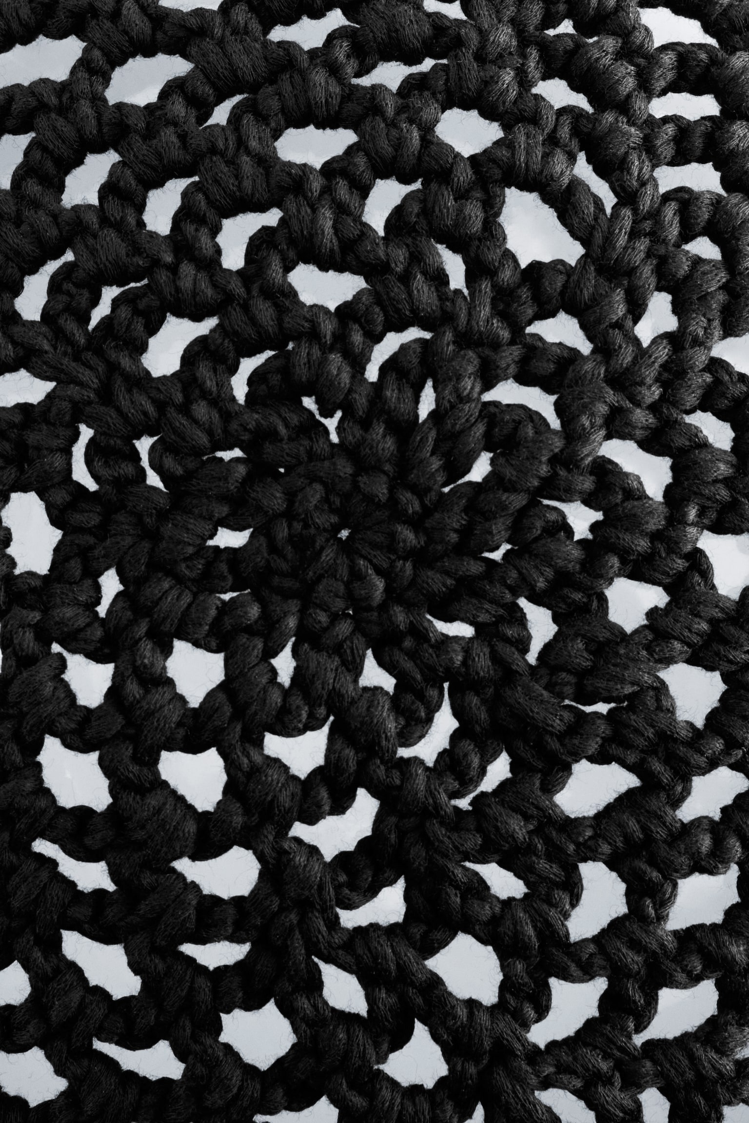 Háčkovaná Čiapka s Otvoreným Vzorom - Čierna - 5