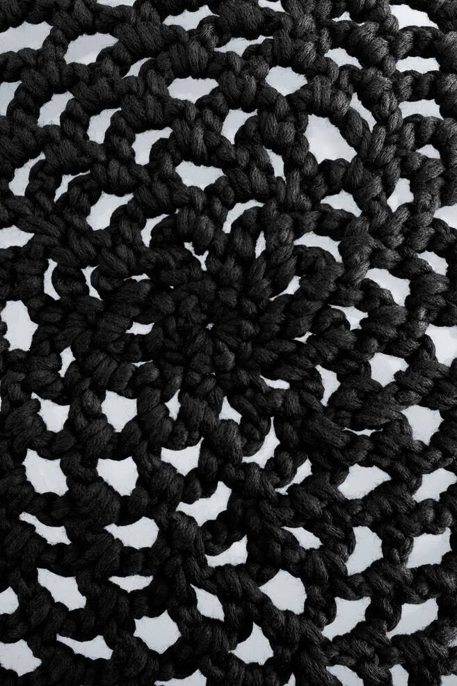 Gorro de ganchillo calado -Negro - 4