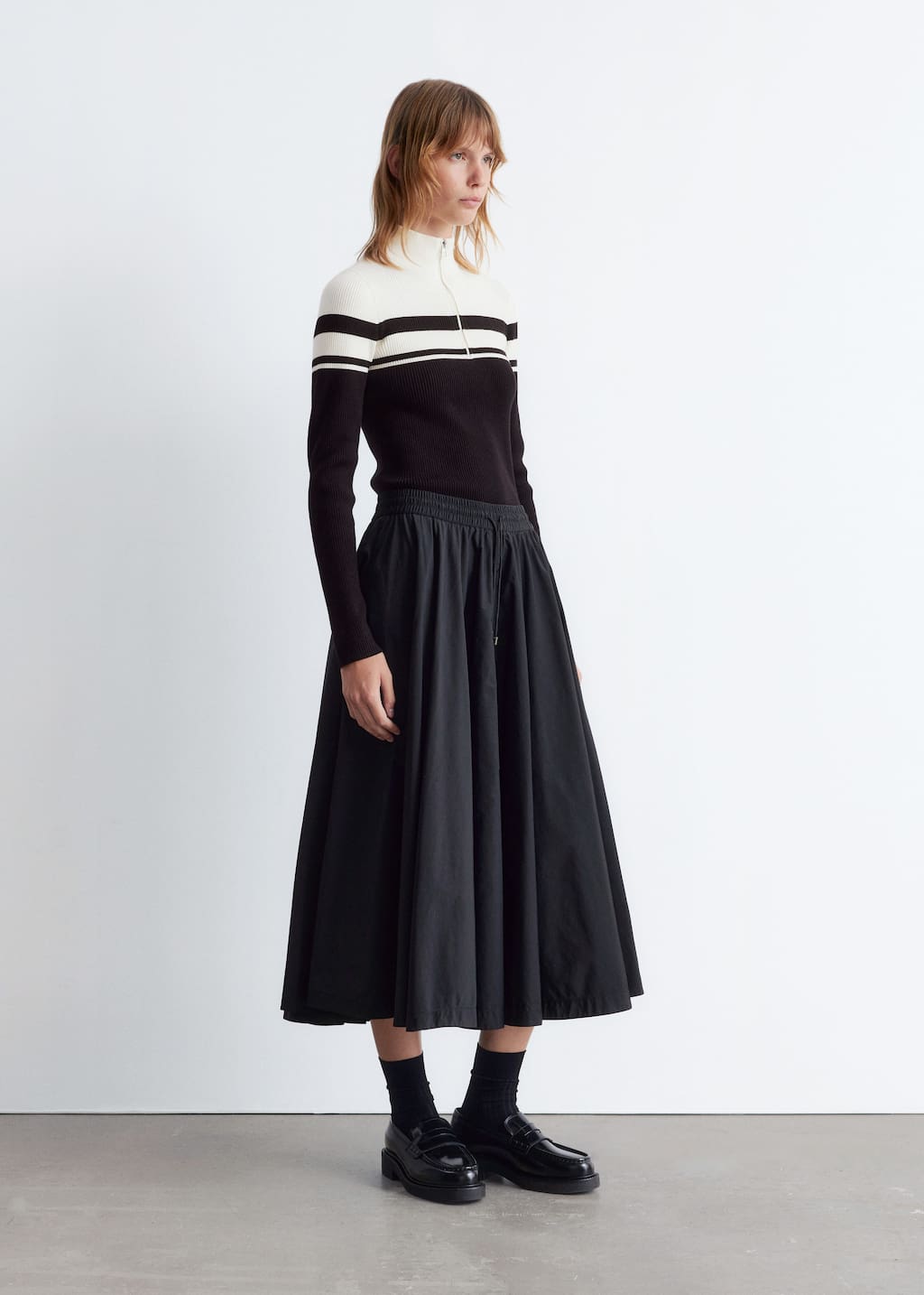 Image of Pullover mit kurzem Reißverschluss und Stehkragen