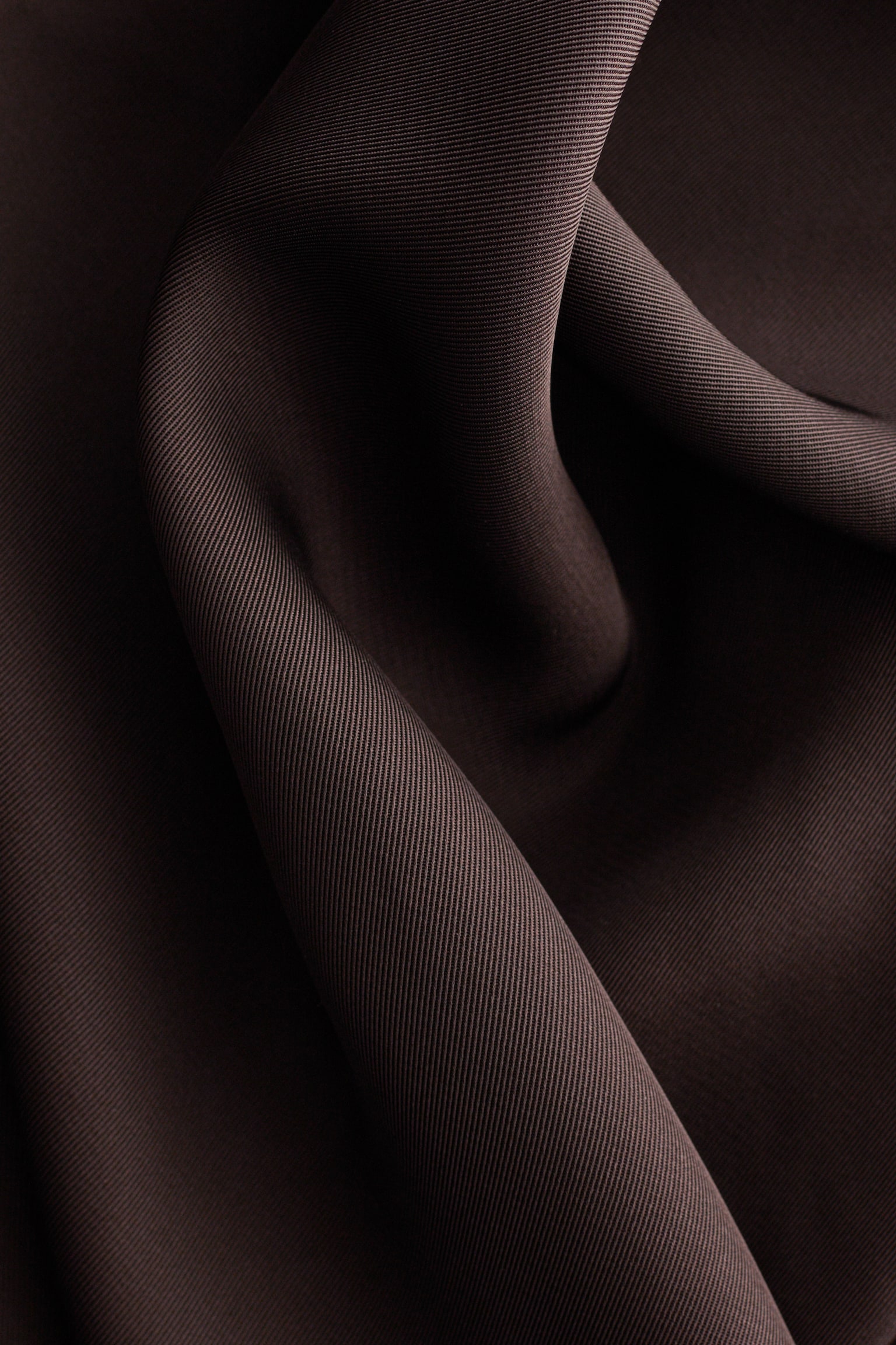 Midi-jurk met sjaalkraag - Donkerbruin - 8