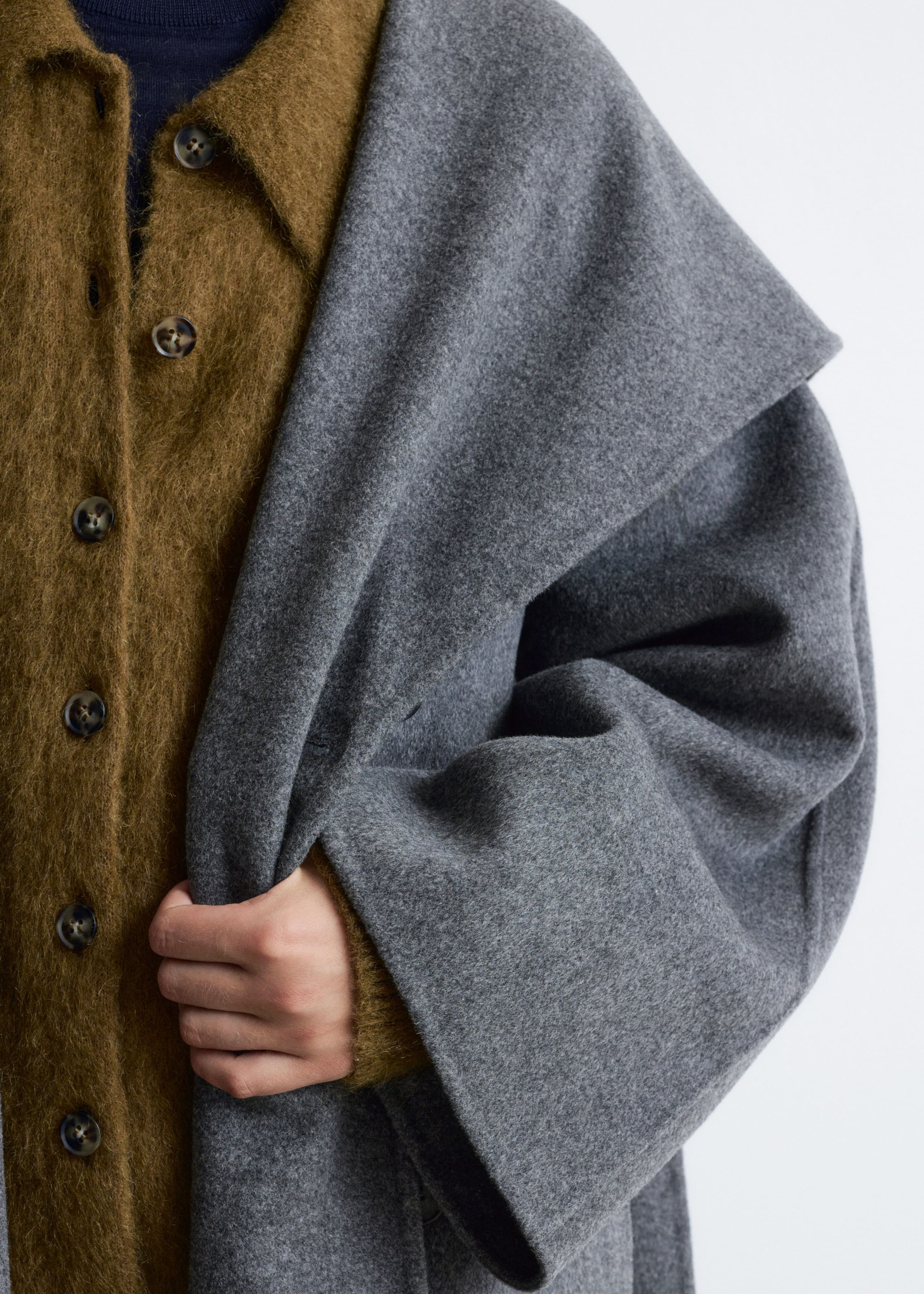 Image of Shawl-Collar Wool Maxi Coat