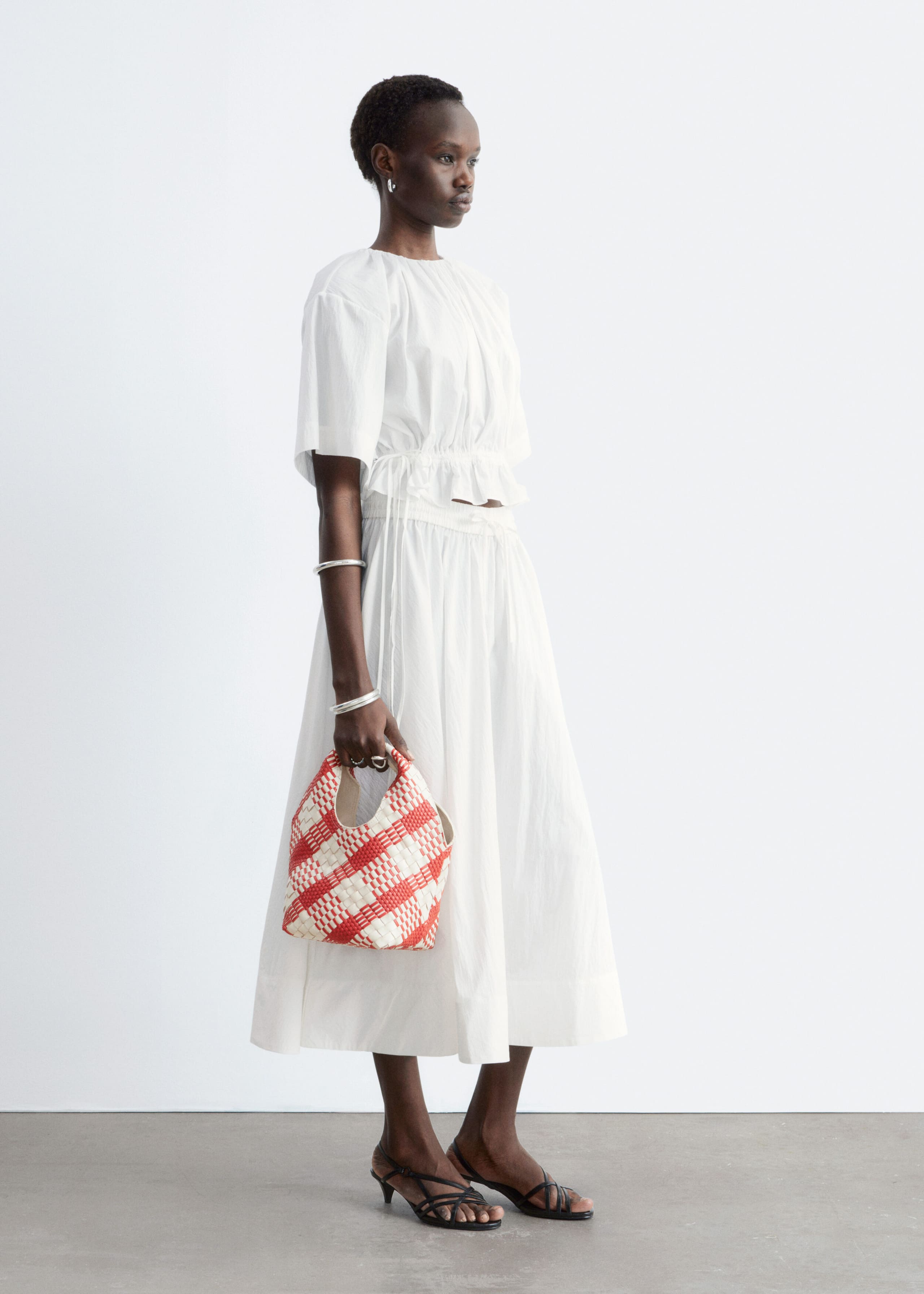 Drawstring Top - Red - Lookbook