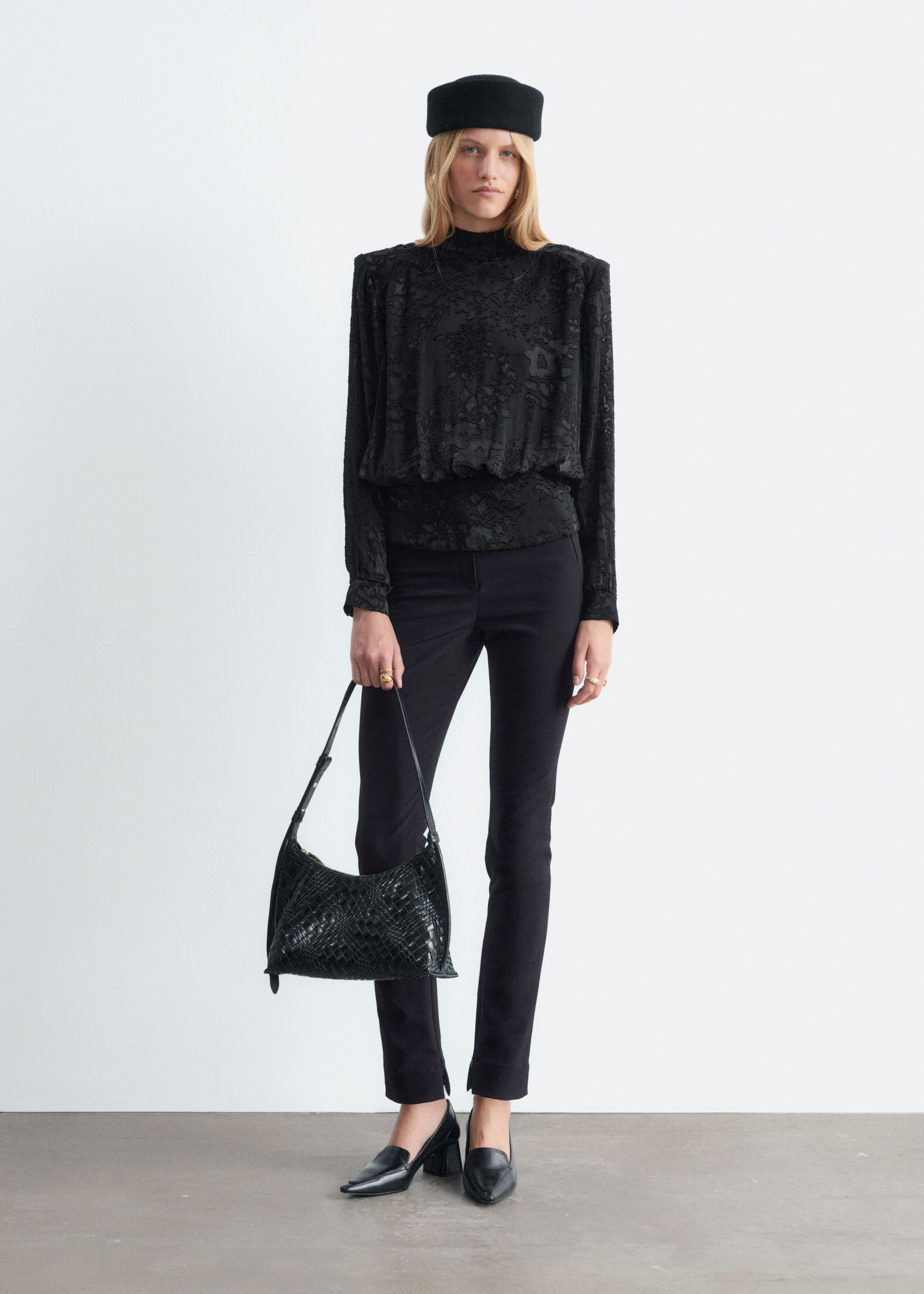 Silk-Blend Chiffon Blouse - Black - Lookbook