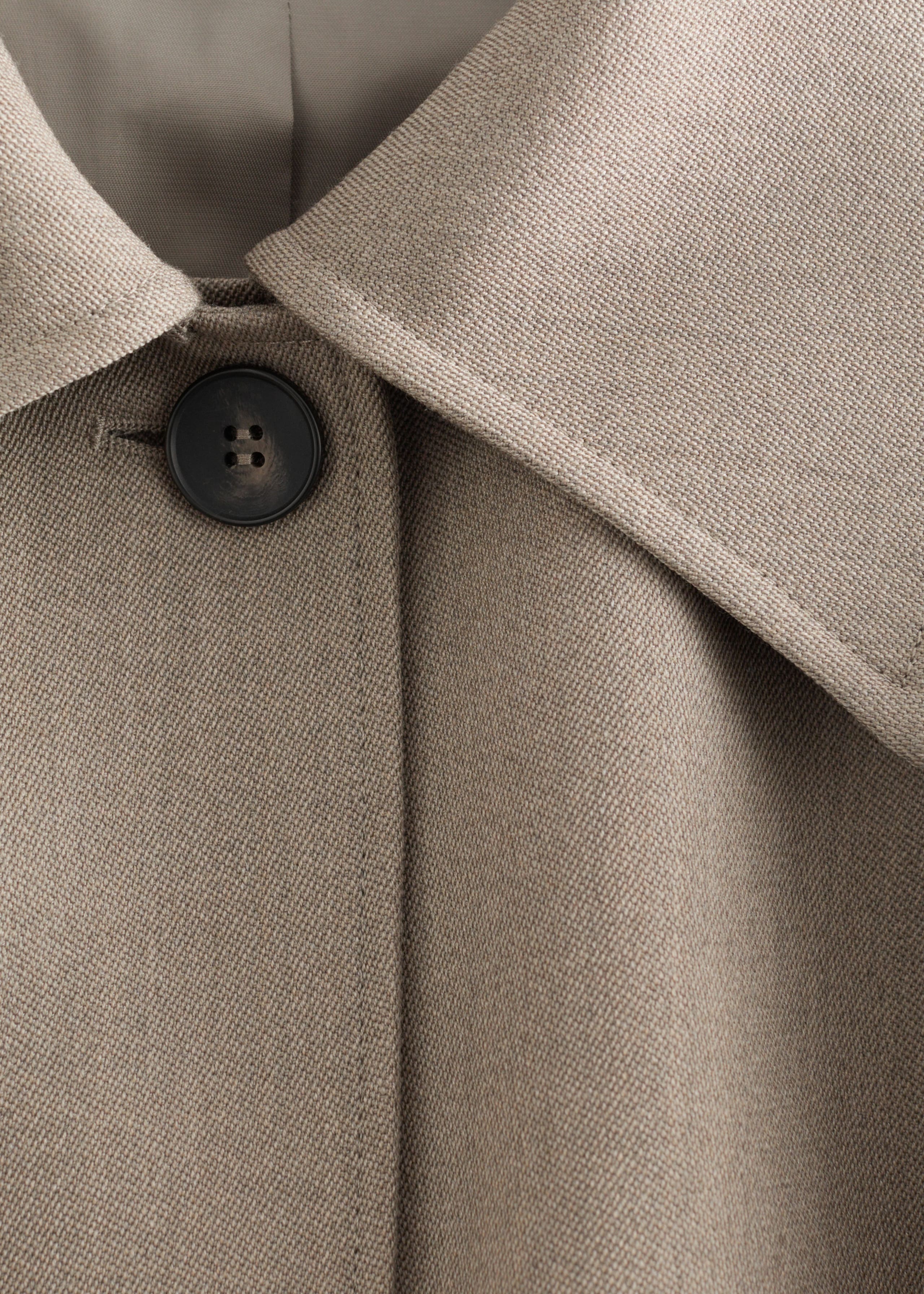 Tie-Belt Wool Trench Coat - {{variantName}} - Descriptive Detail