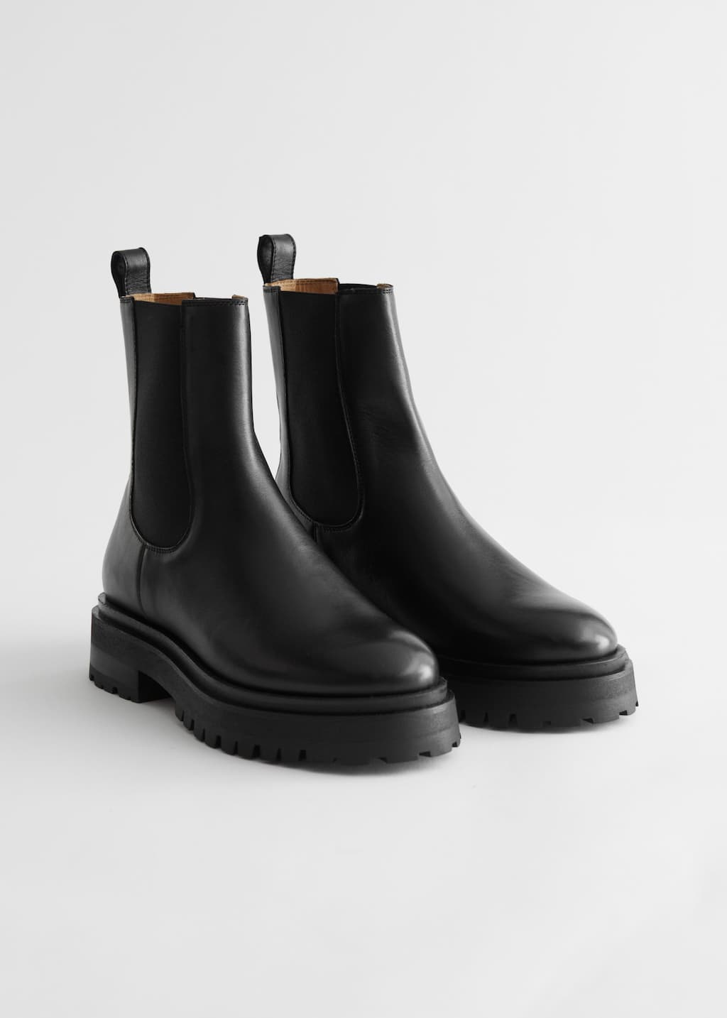 Chunky Leather Chelsea Boots - Dark Brown - Bodegón