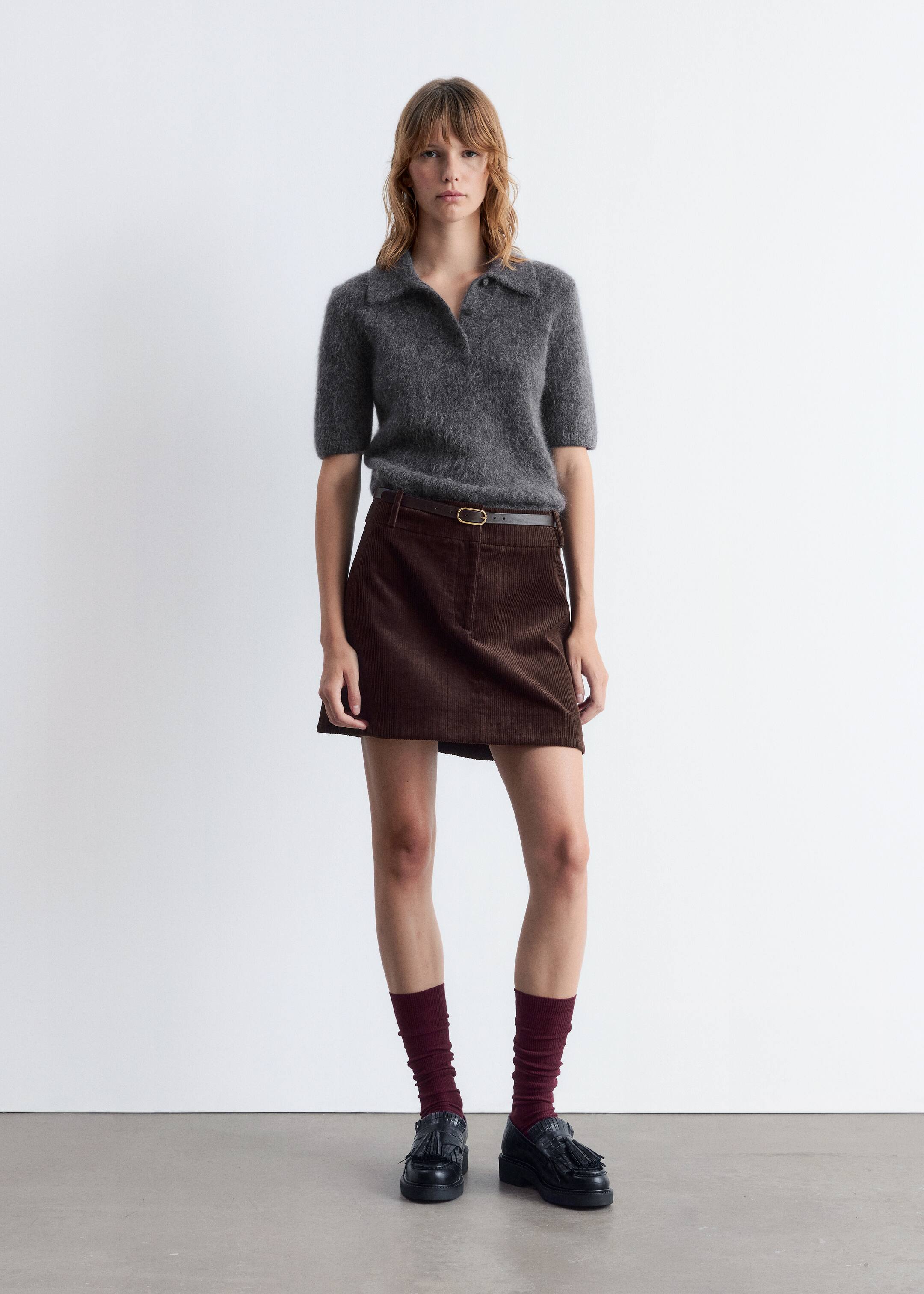 Größeres Bild ansehen: Polo-T-Shirt mit gebürsteter Textur - Dunkelgrau - Ladies | H&M DE 3