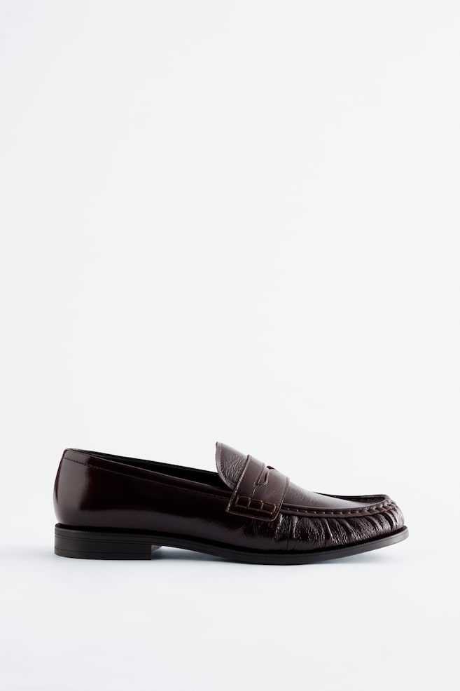 Leather Penny Loafers - Dark Brown/Beige/Black/Brown/Light Grey - 1