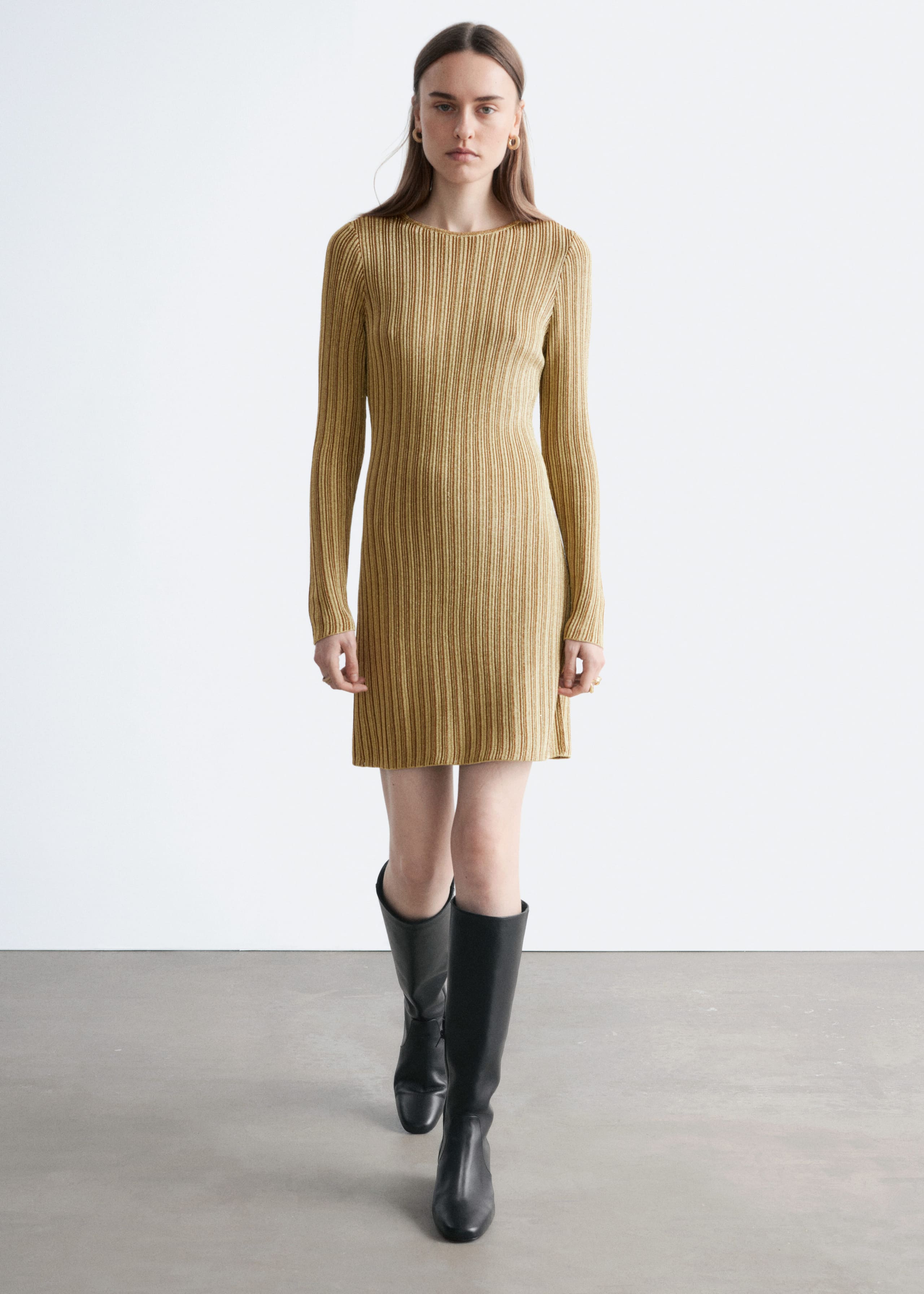 Image of Langärmliges Minikleid aus Rippstrick